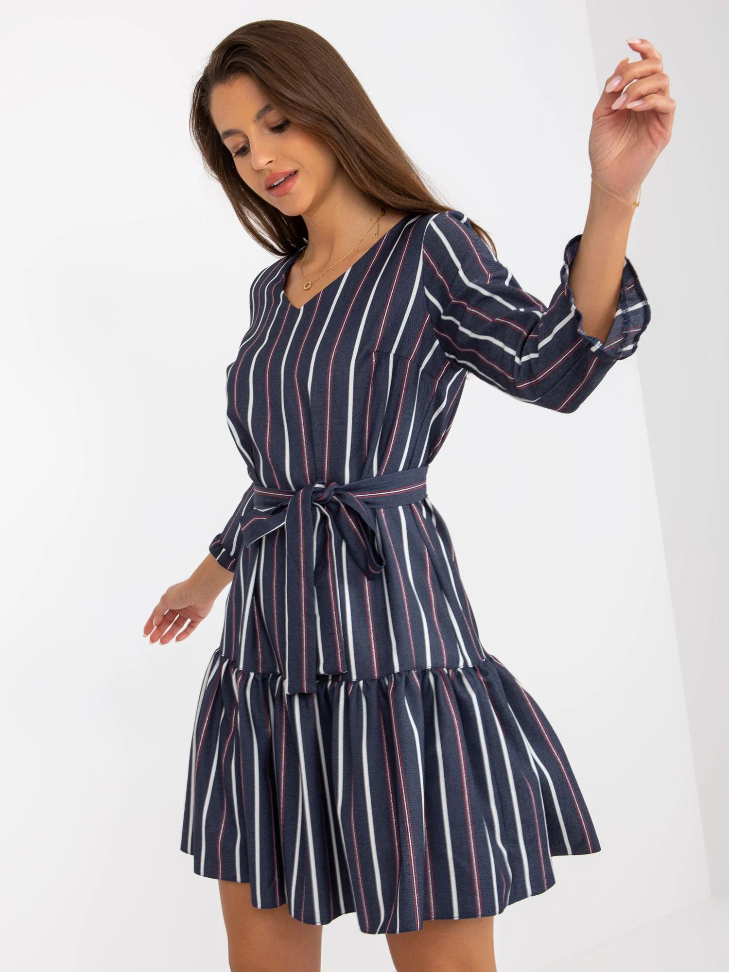 Rochie Dama Mini, Dungi, LAKERTA, Bleumarin de Sarbatori - imagine 5