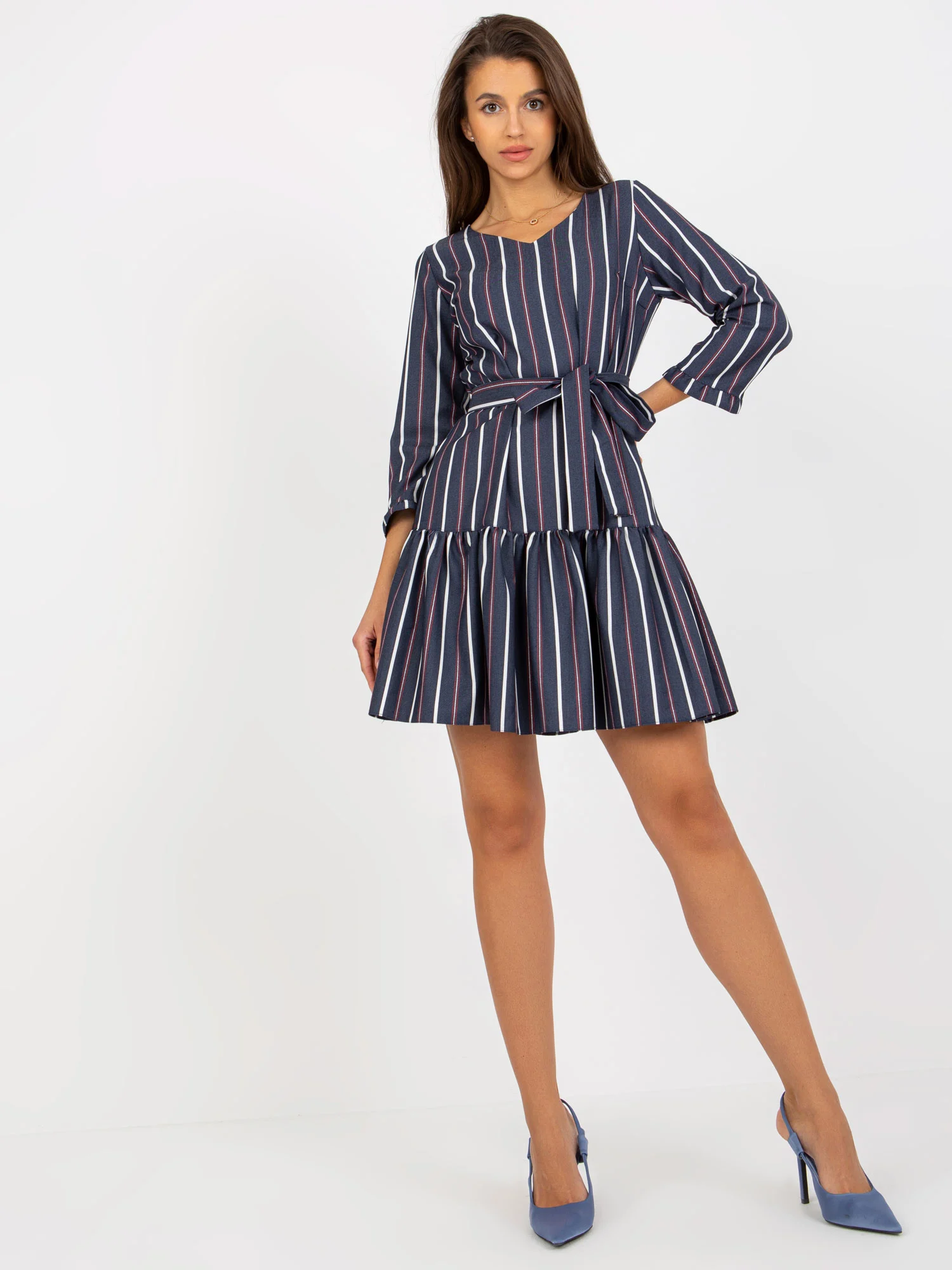 Rochie Dama Mini, Dungi, LAKERTA, Bleumarin de Sarbatori - imagine 7