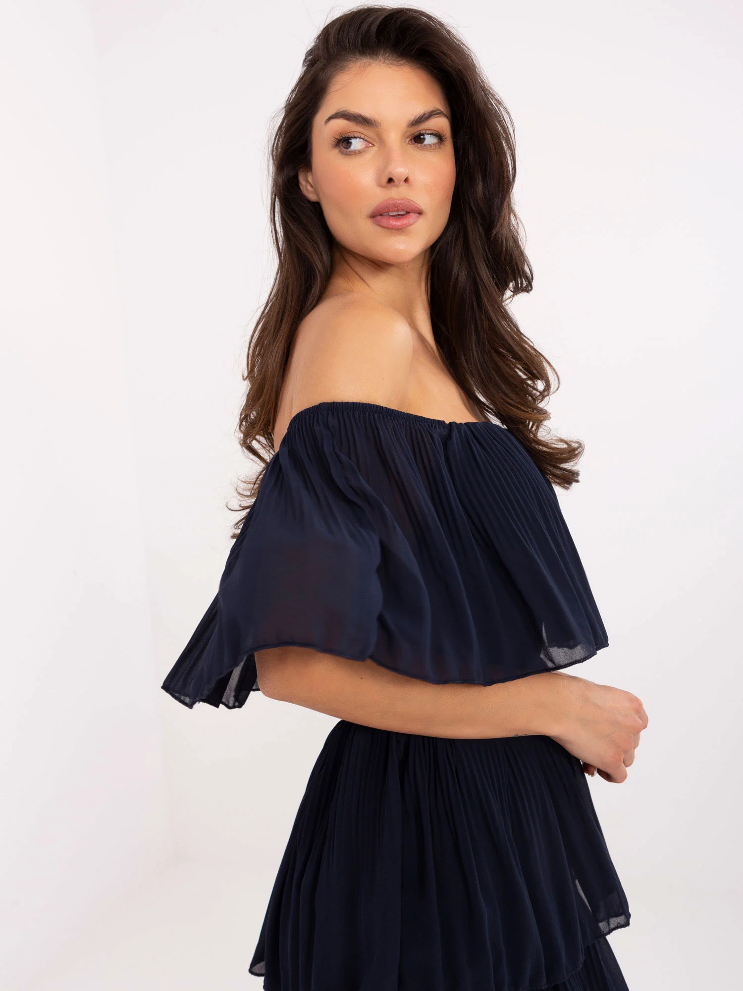 Rochie Dama Fara maneci, Lejera, Och Bella, Bleumarin de Vara - imagine 5