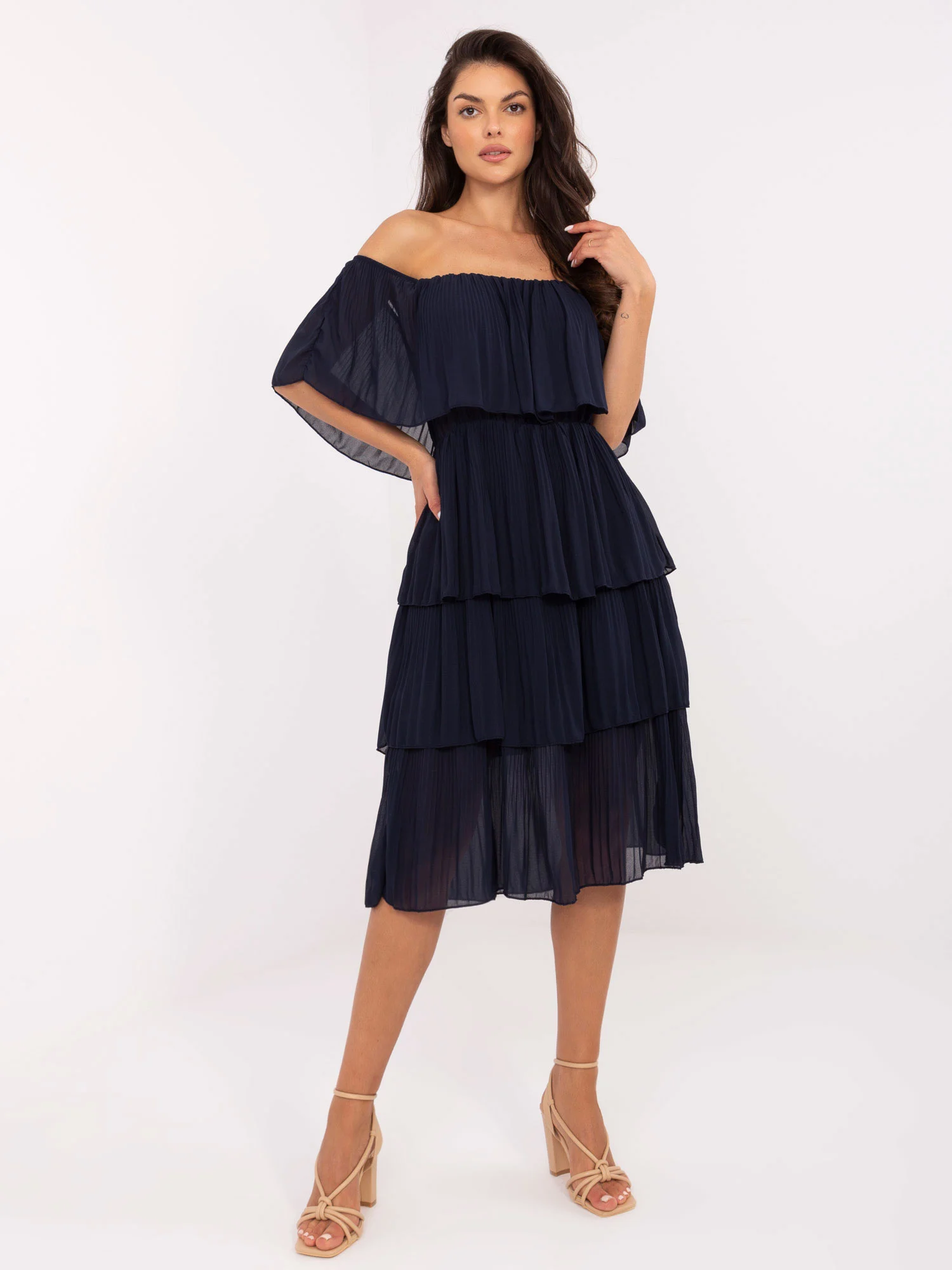 Rochie Dama Fara maneci, Lejera, Och Bella, Bleumarin de Vara - imagine 4
