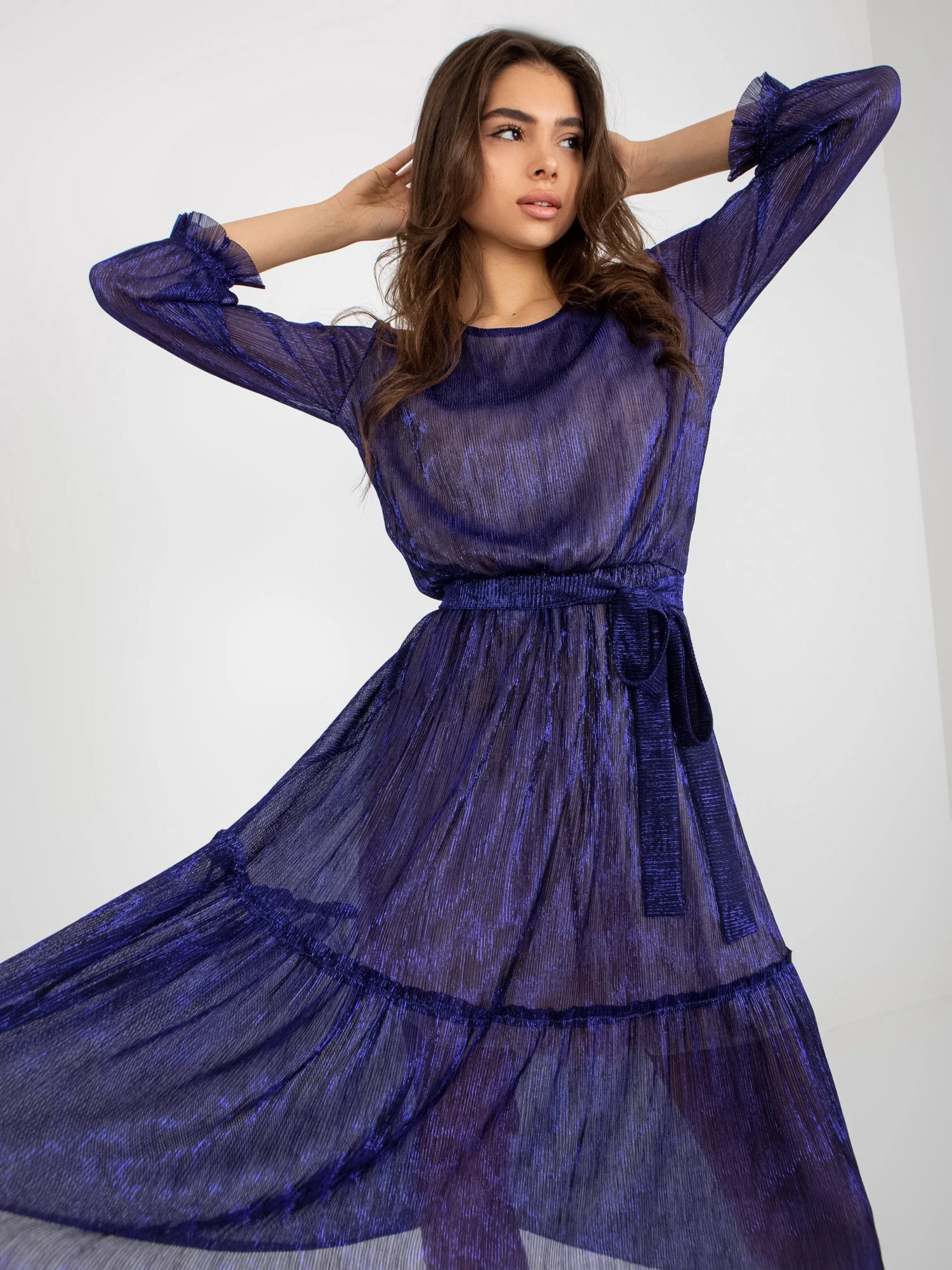 Rochie Dama Midi, Rochie dreapta, LAKERTA, Bleumarin de Sarbatori - imagine 5