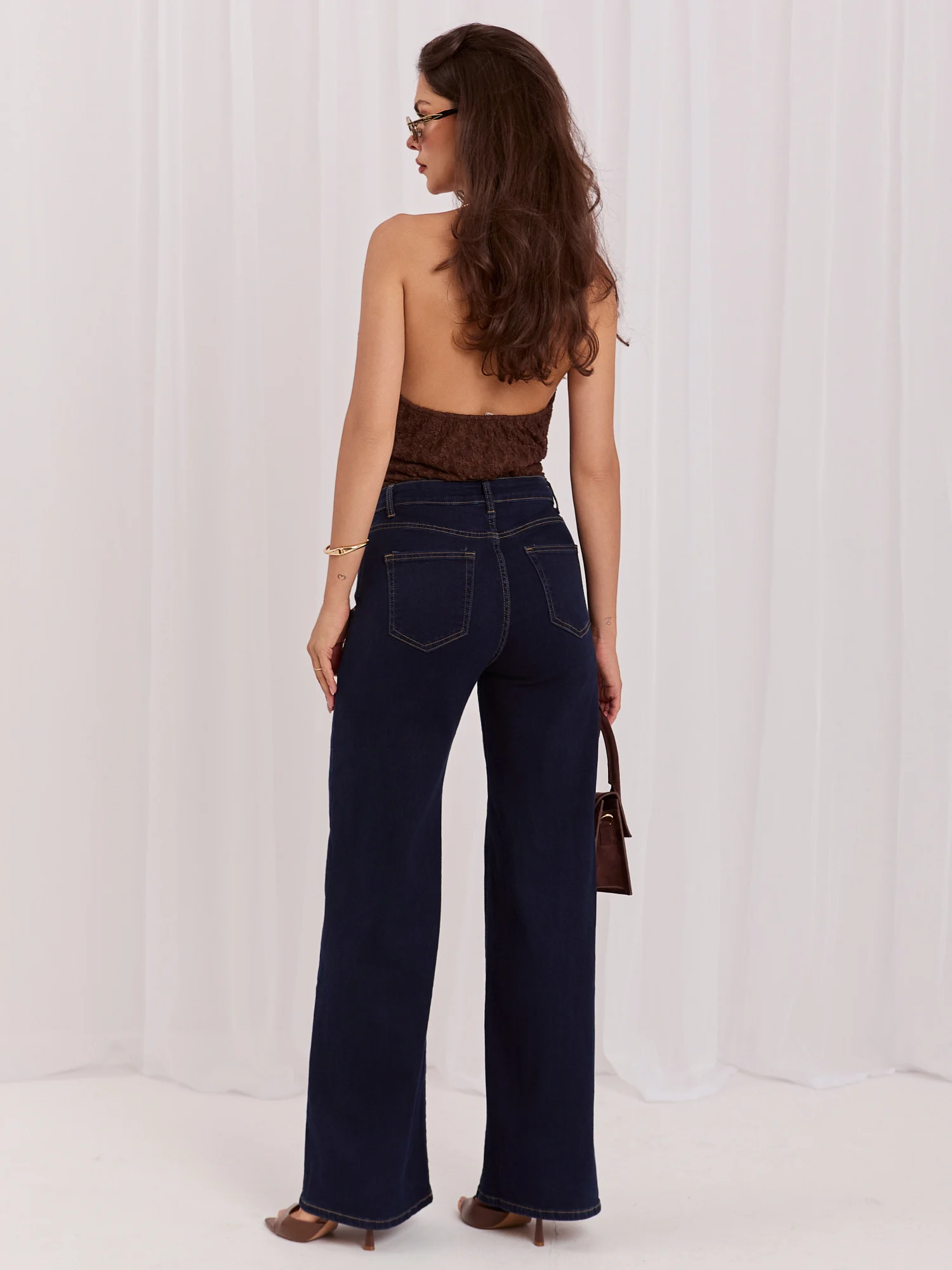 Blugi Dama Lunga, Larga, ITALY MODA, Bleumarin - imagine 8
