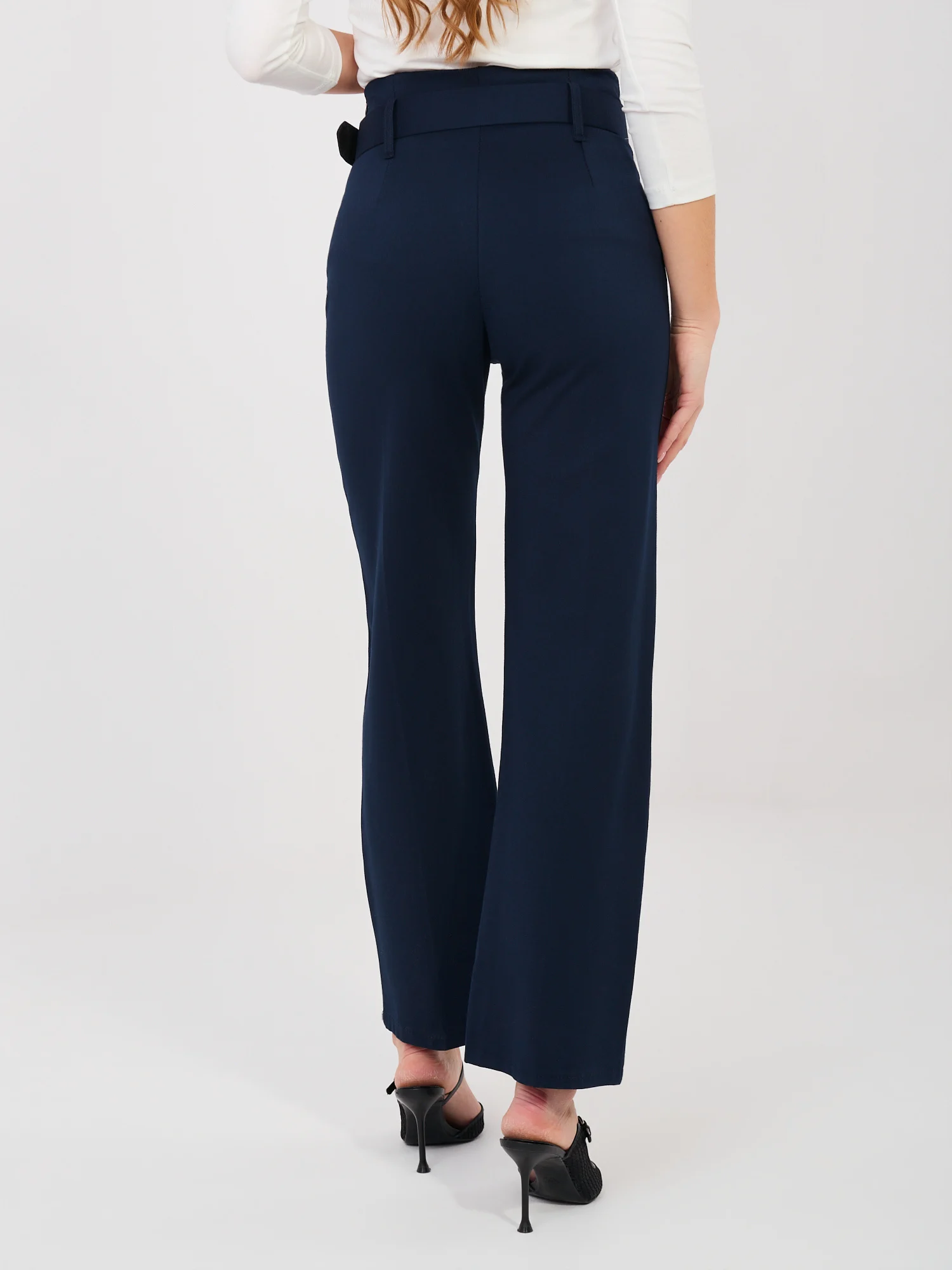 Pantaloni Dama Croiala dreapta, Guler inalt, RUE PARIS, Bleumarin Eleganta Office - imagine 6