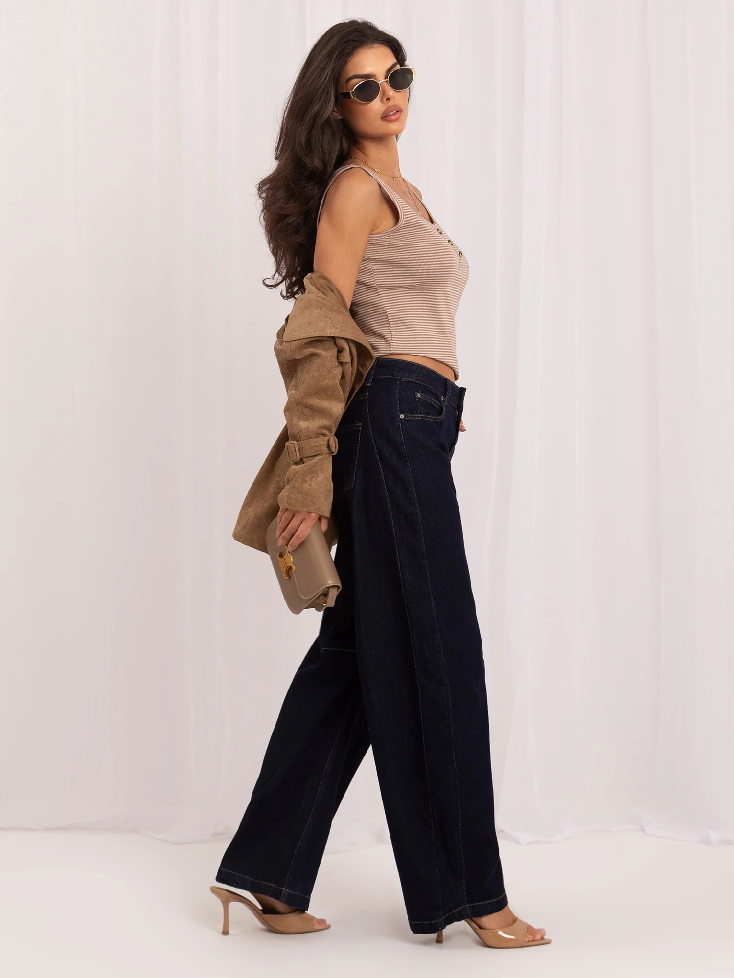 Blugi Dama Lunga, Larga, ITALY MODA, Bleumarin - imagine 3