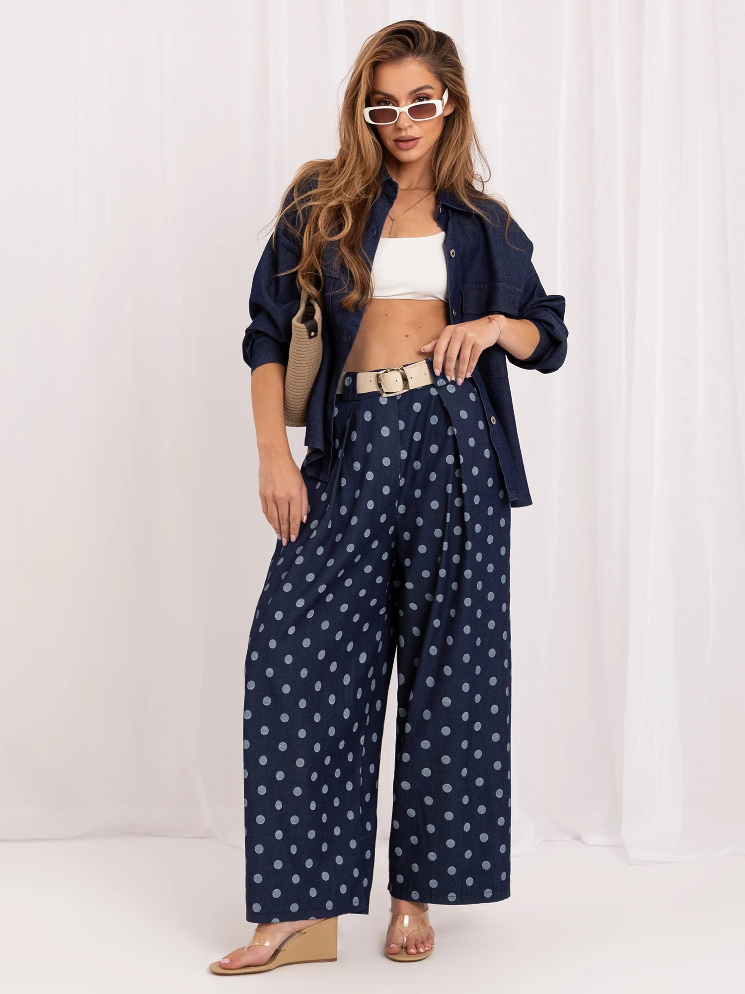 Pantaloni Dama Lunga, Buline, Maya, Bleumarin - imagine 5