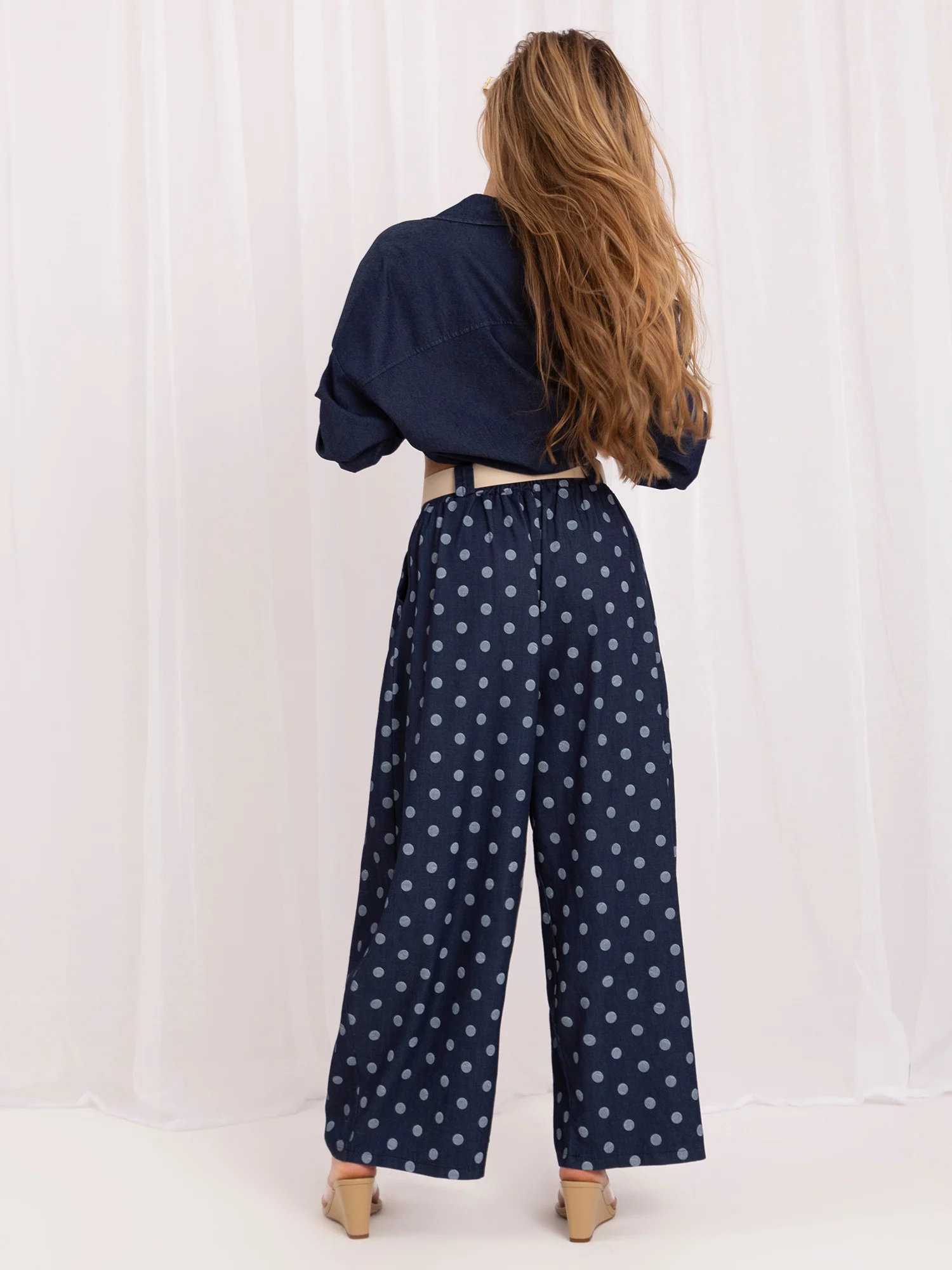 Pantaloni Dama Lunga, Buline, Maya, Bleumarin - imagine 3