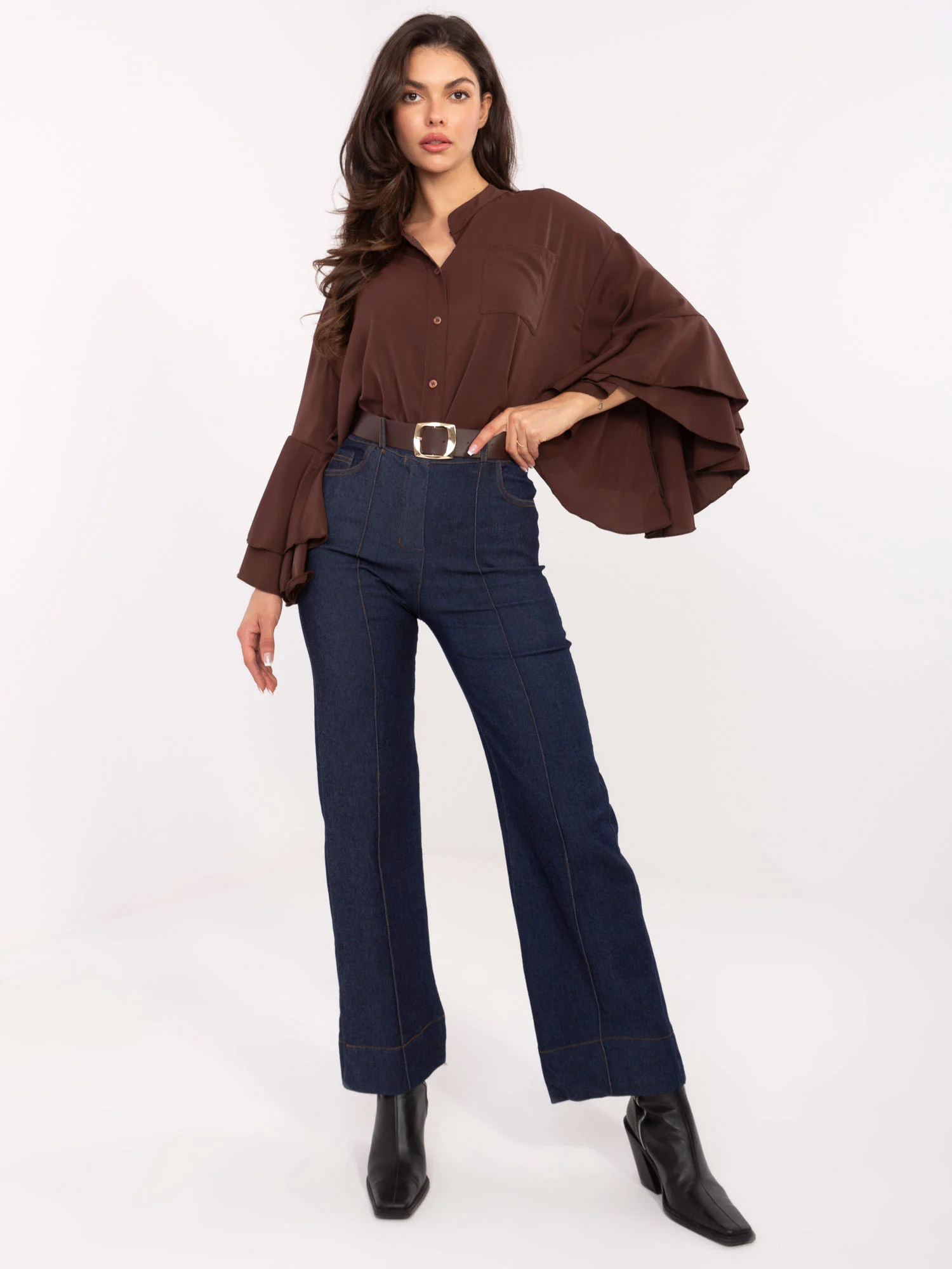 Pantaloni Dama Lunga, Croiala dreapta, Maya, Bleumarin Casual - imagine 2