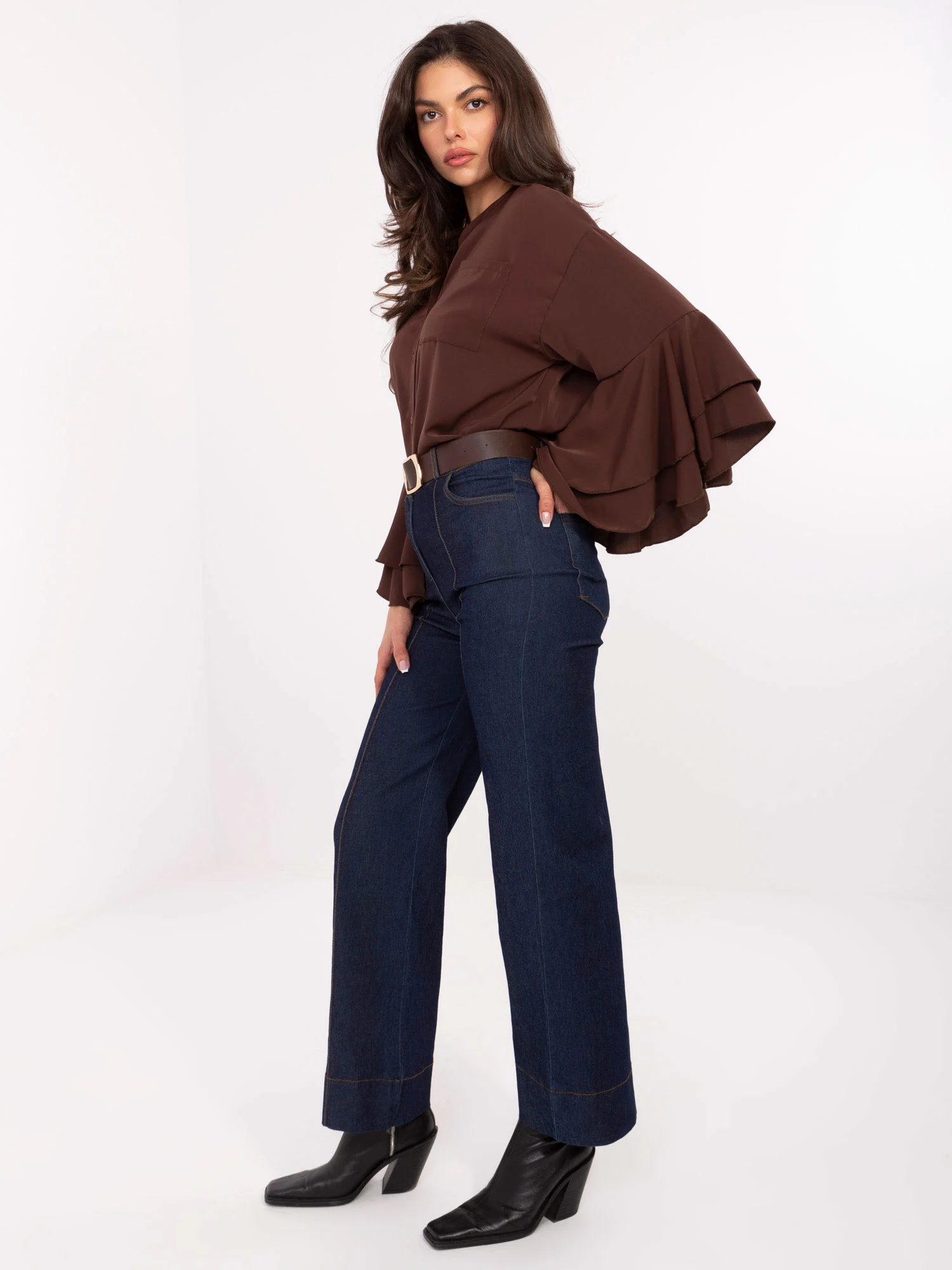 Pantaloni Dama Lunga, Croiala dreapta, Maya, Bleumarin Casual - imagine 4