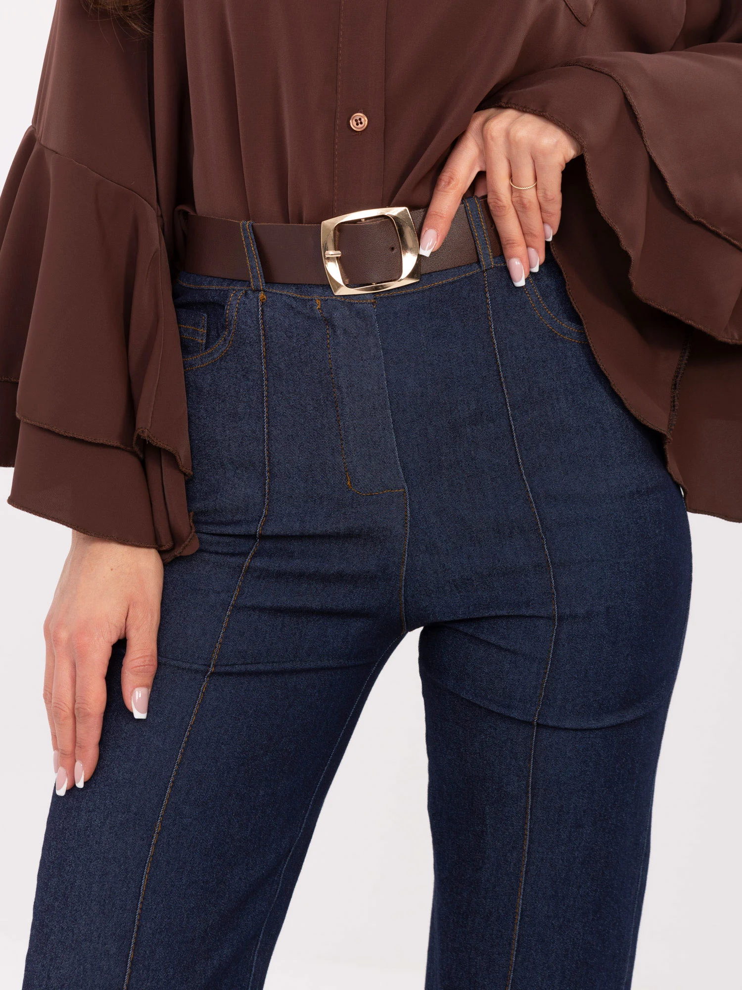 Pantaloni Dama Lunga, Croiala dreapta, Maya, Bleumarin Casual - imagine 5