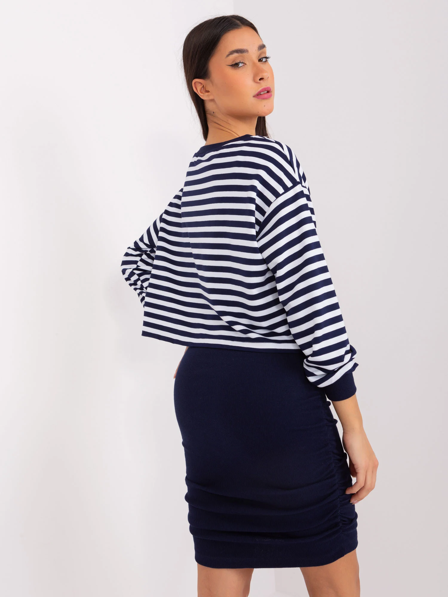 Compleu Dama Mini, Dungi, My Red Lips, Bleumarin Casual - imagine 8