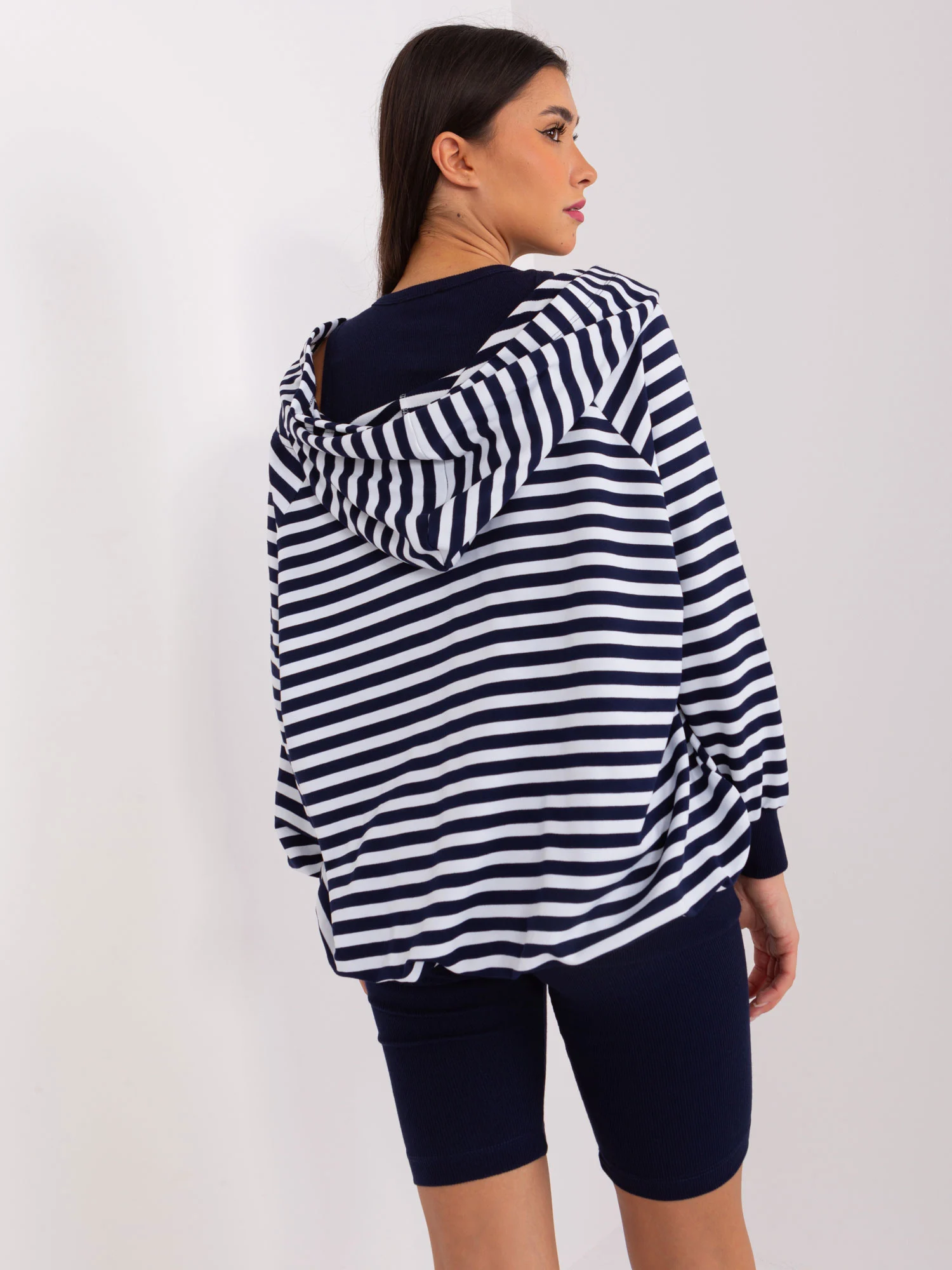 Compleu Dama Dungi, Sport, My Red Lips, Bleumarin Casual - imagine 5