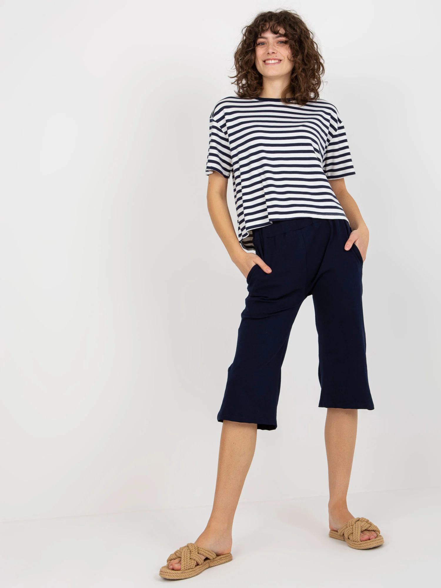Compleu Dama Mini, Dungi, ex moda, Bleumarin Casual - imagine 3
