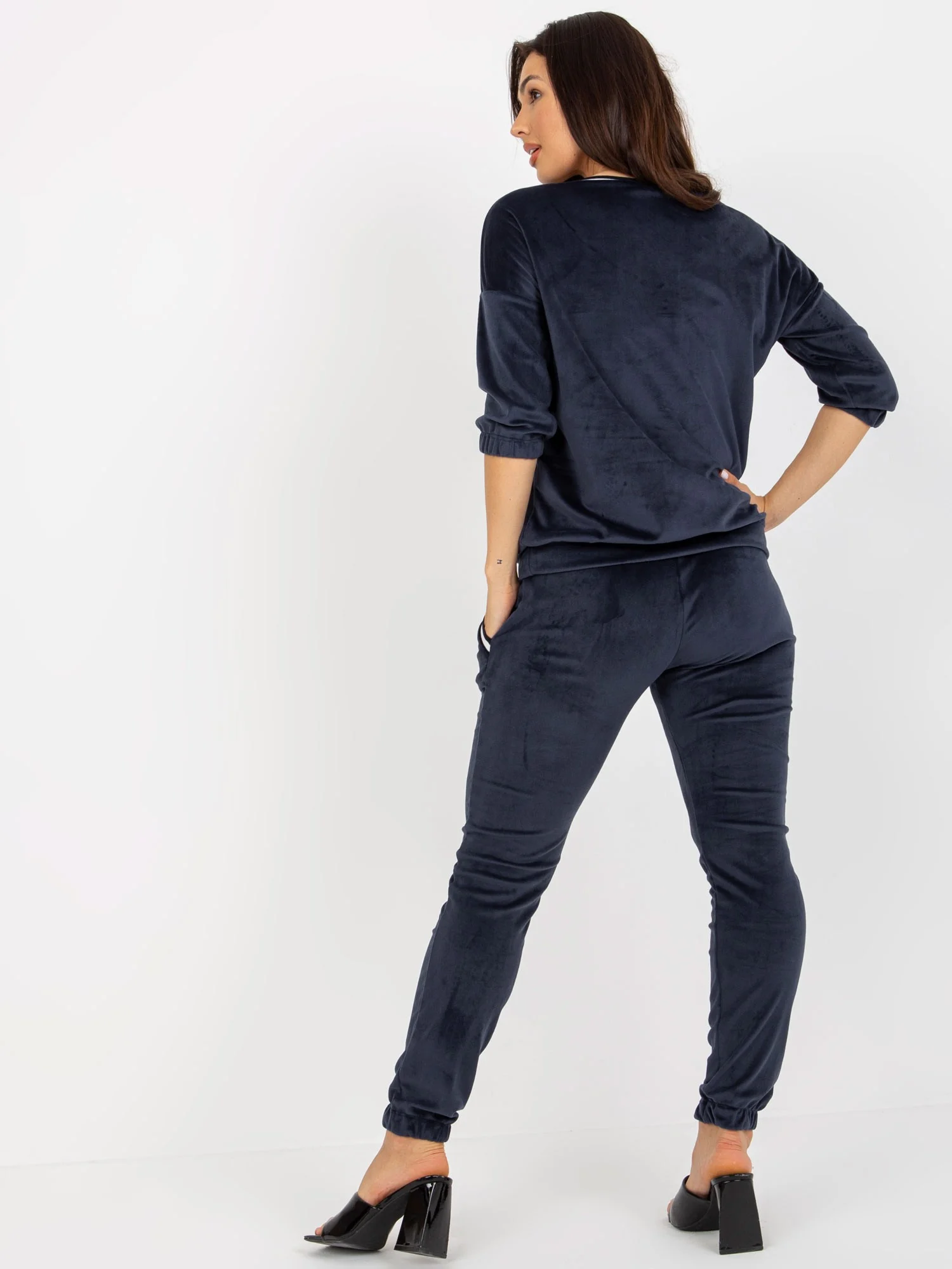 Compleu Dama Maneca 3/4, Mansete elastice, RELEVANCE, Bleumarin Casual - imagine 6