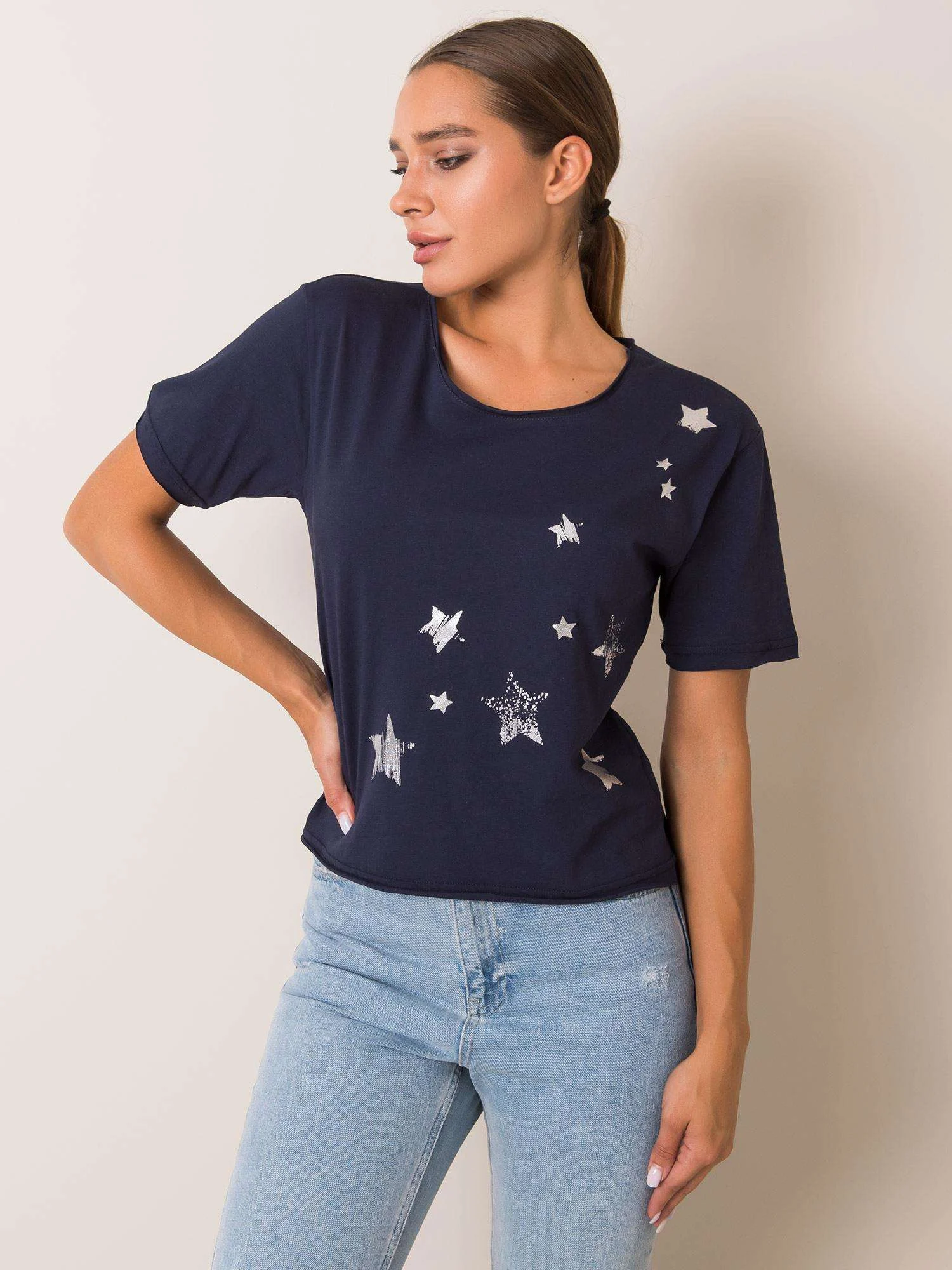 Tricou Dama Mini, Imprimat, For Fitness, Bleumarin - imagine 2