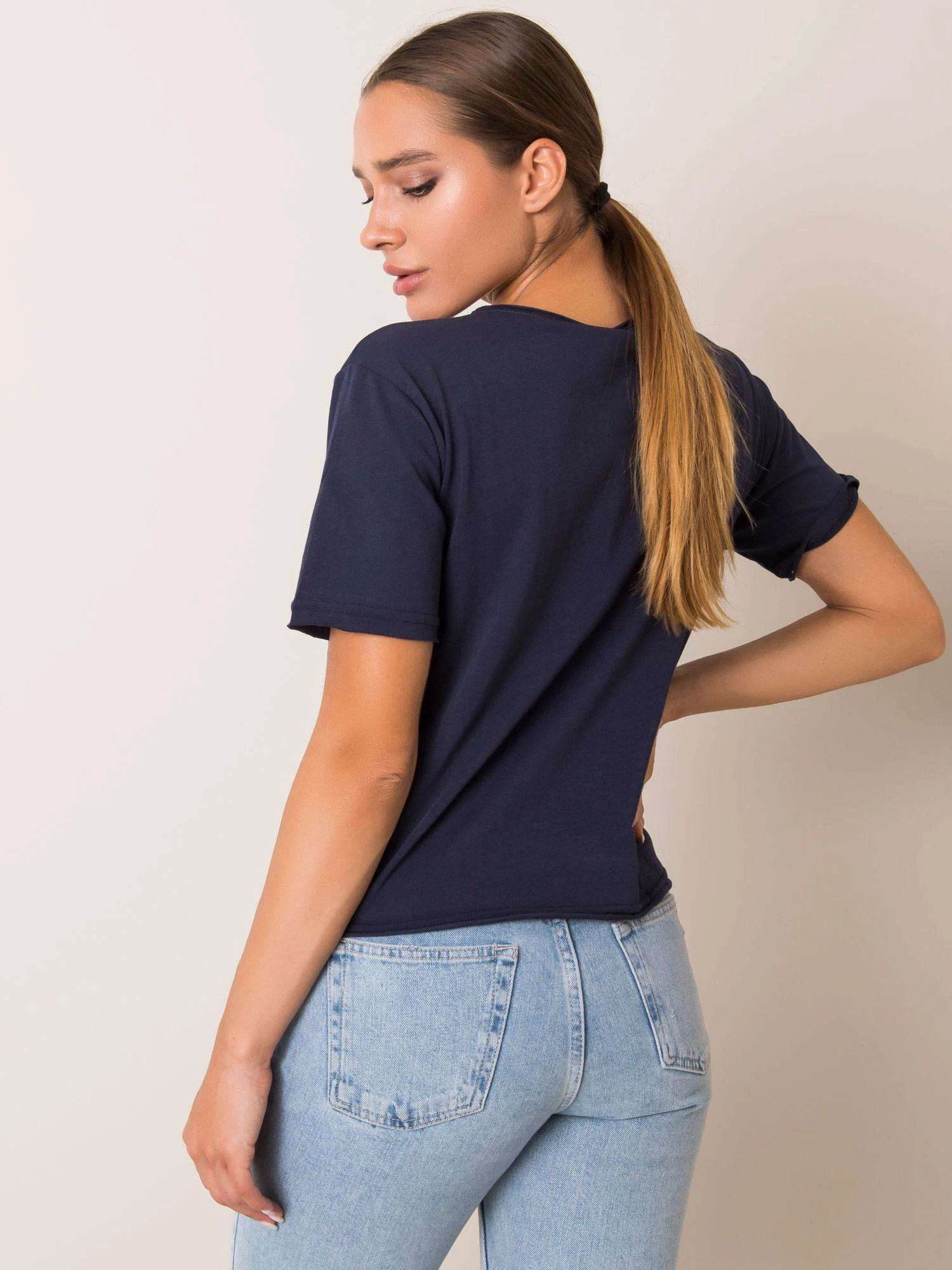 Tricou Dama Mini, Imprimat, For Fitness, Bleumarin - imagine 3