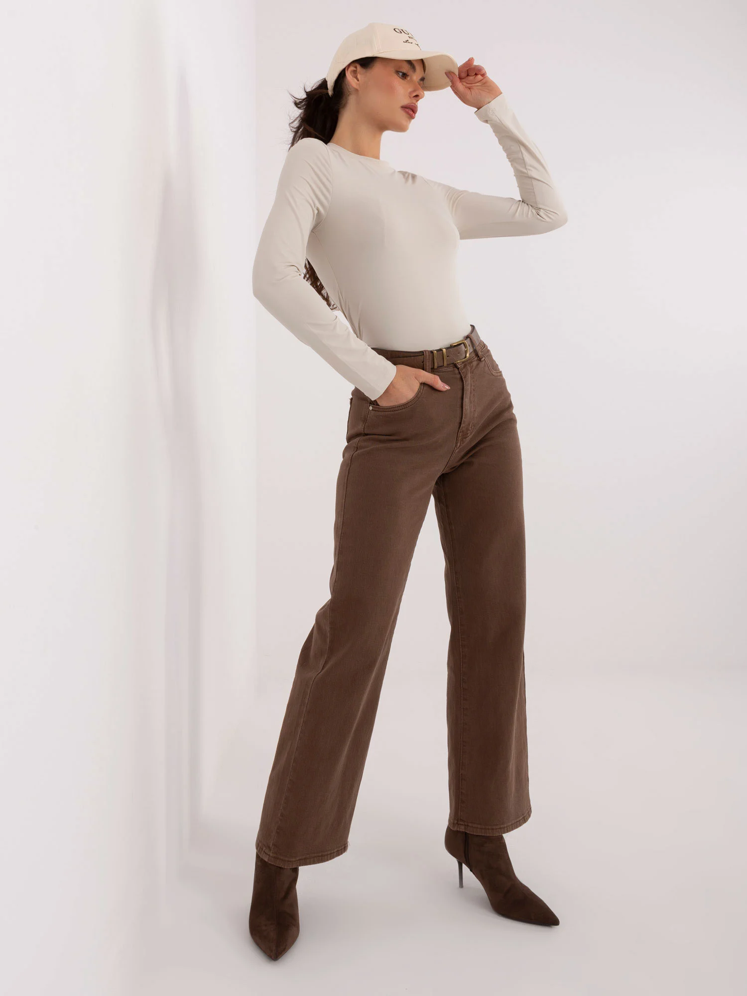 Bluza Dama Maneca lunga, Decolteu rotund, Sublevel, Bej Casual - imagine 2