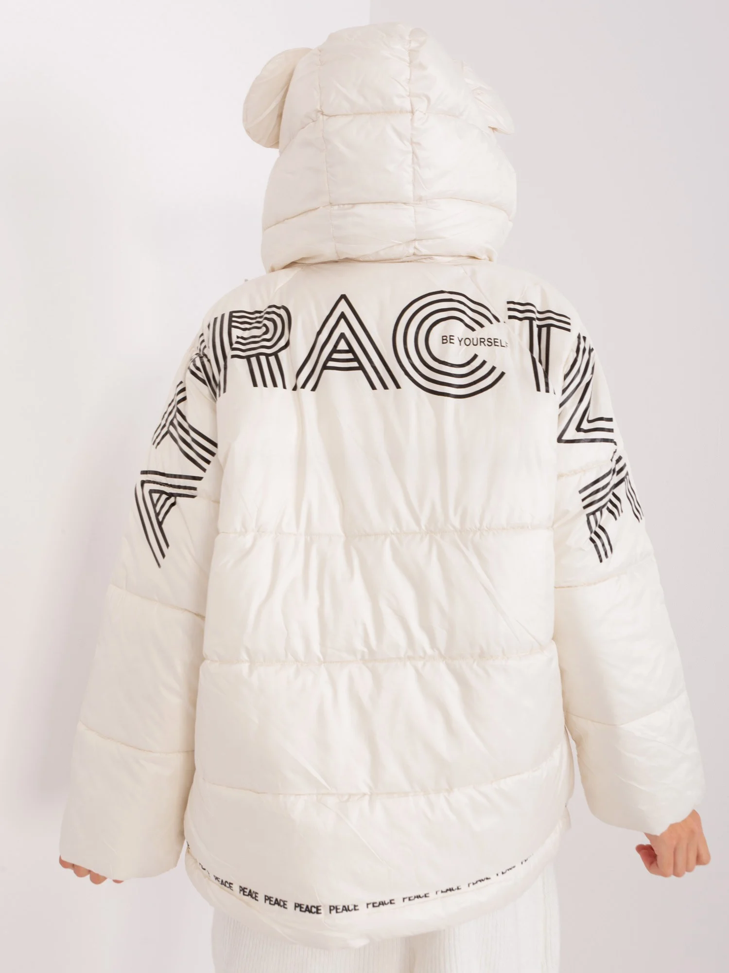 Jacheta Dama Maneca lunga, Guler inalt, Trendy. ING, Bej Casual - imagine 3