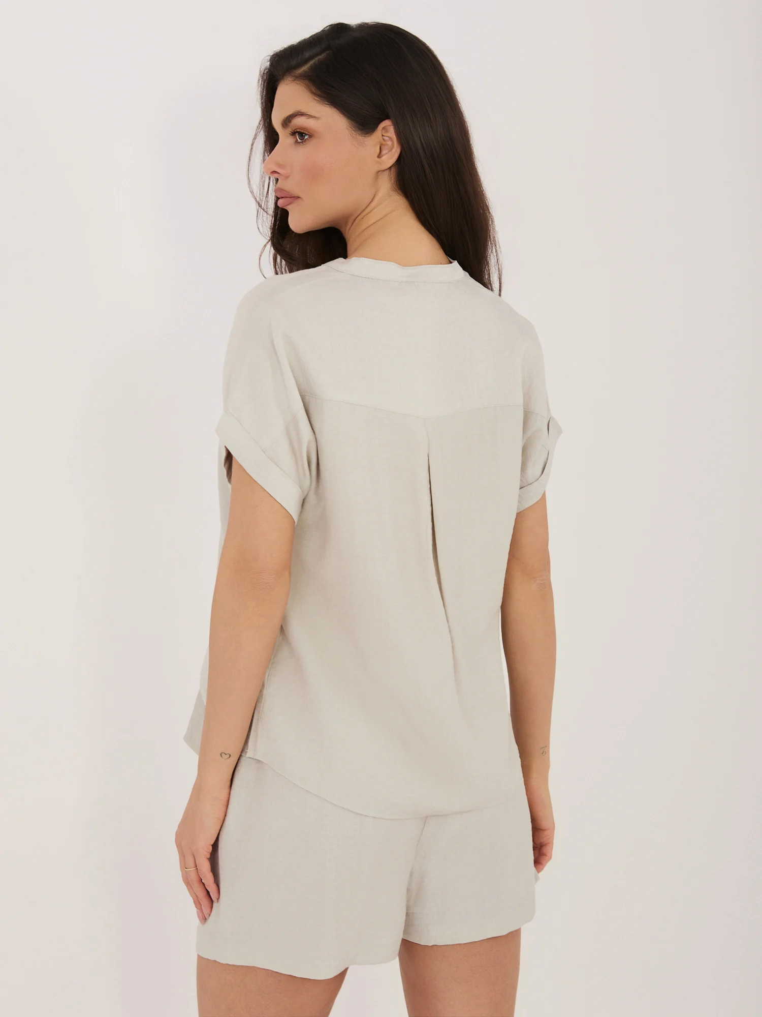 Bluza Dama Mini, Decolteu in V, Sublevel, Bej Marimi Mari - imagine 2