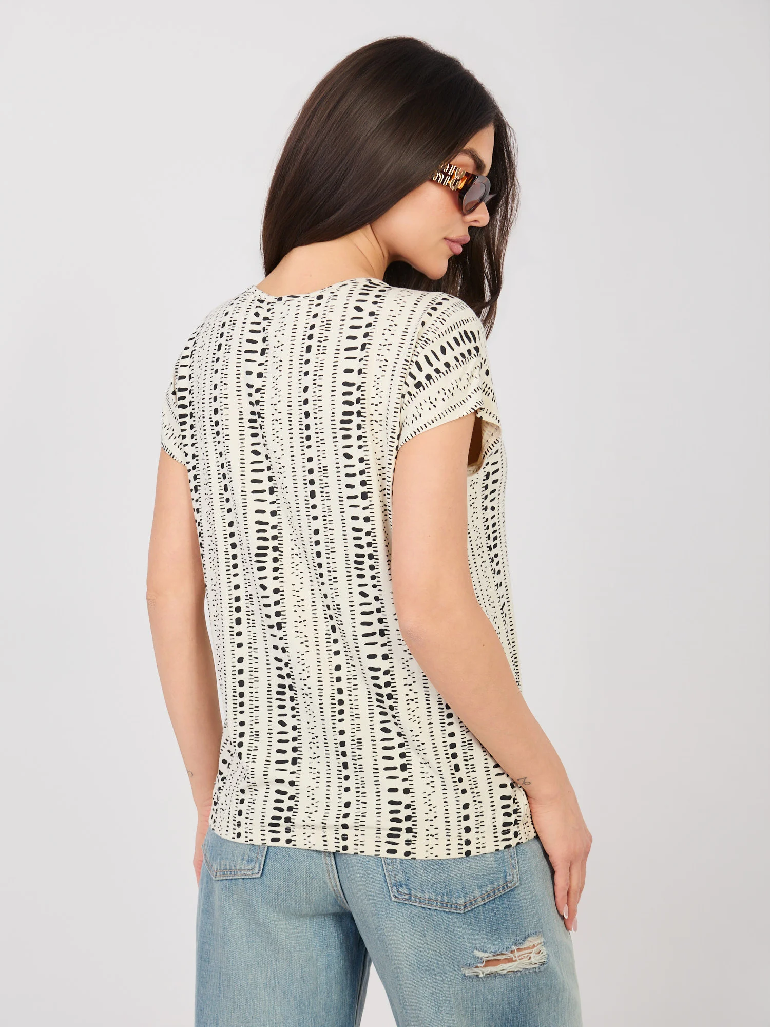 Tricou Dama Mini, Decolteu rotund, Sublevel, Bej Marimi Mari - imagine 4