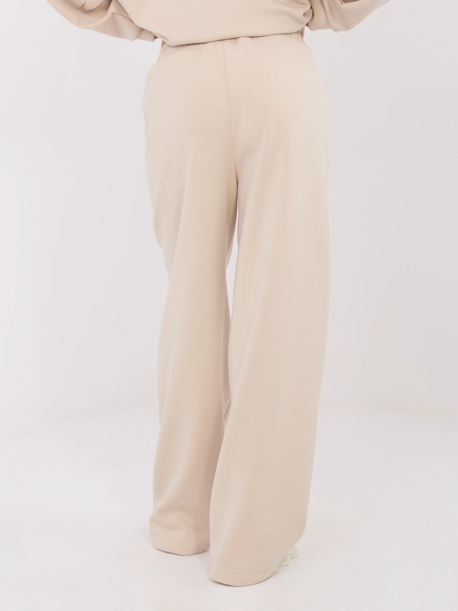 Pantaloni Dama Larga, Guler inalt, WESTEENE, Bej Casual - Image 5