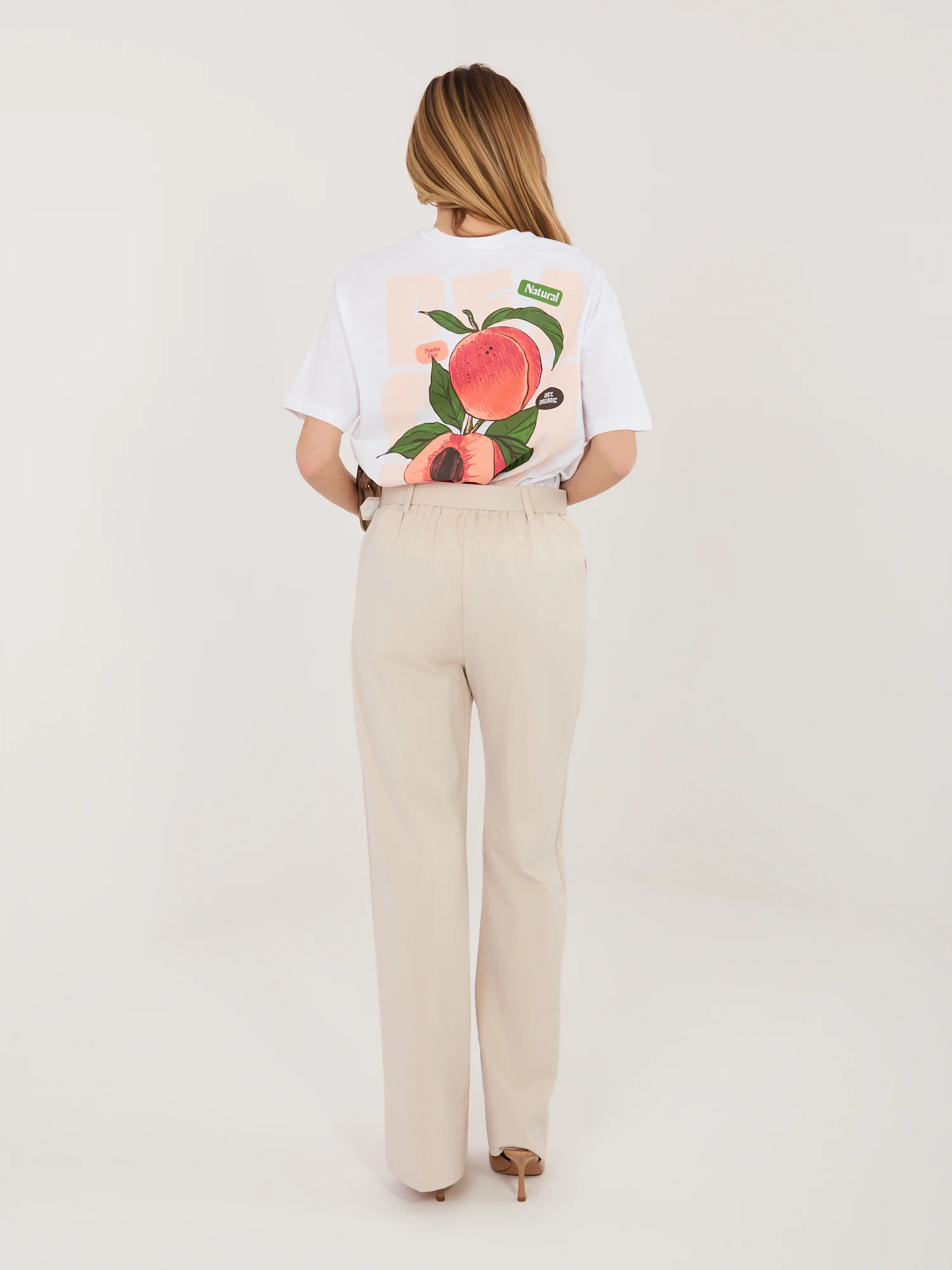 Pantaloni Dama Lunga, Croiala dreapta, RUE PARIS, Bej - imagine 5