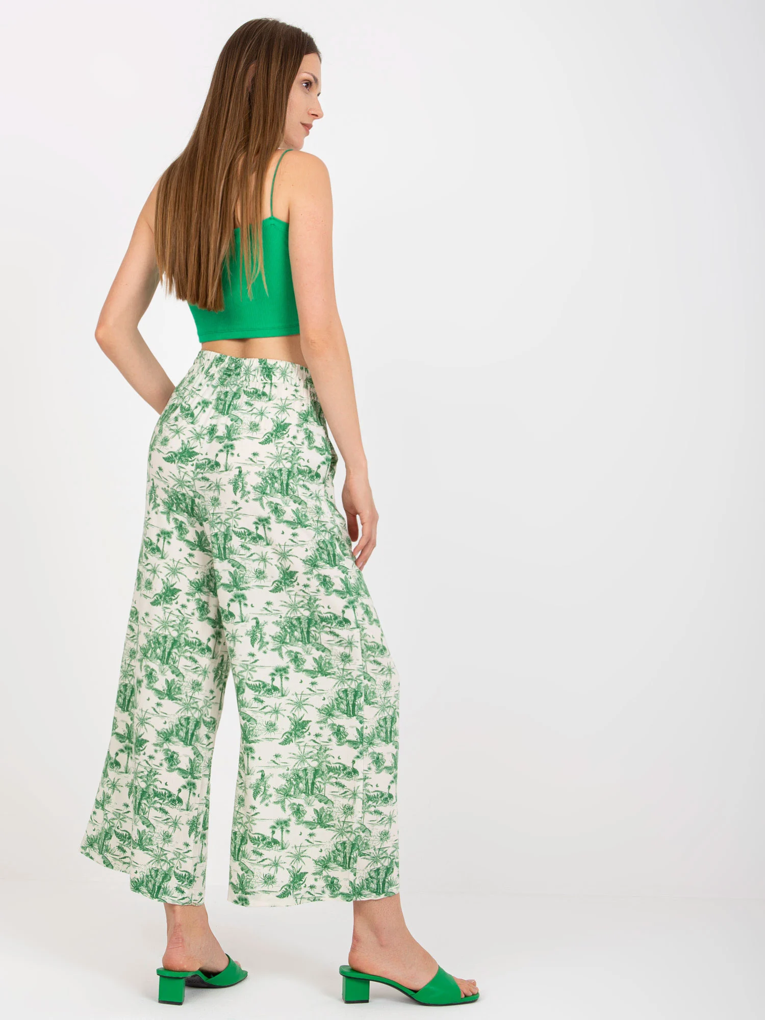 Pantaloni Dama Imprimat, Lejera, Sublevel, Bej Casual - imagine 4