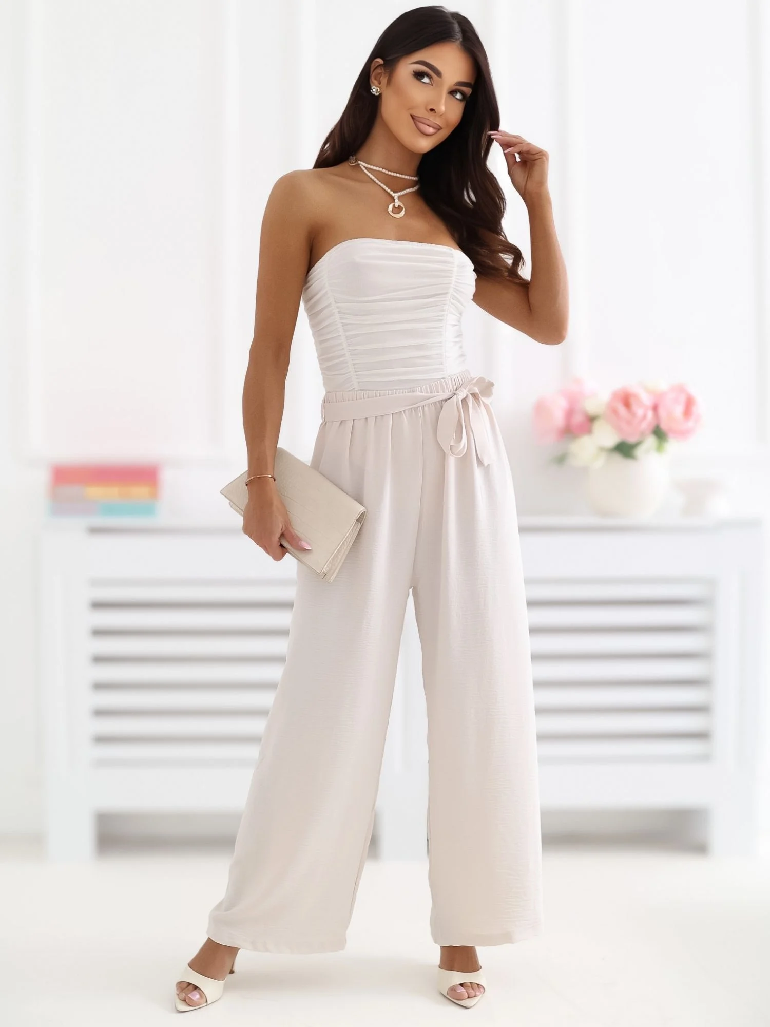 Pantaloni Dama 7/8, Larga, Miss kimery, Bej - imagine 2