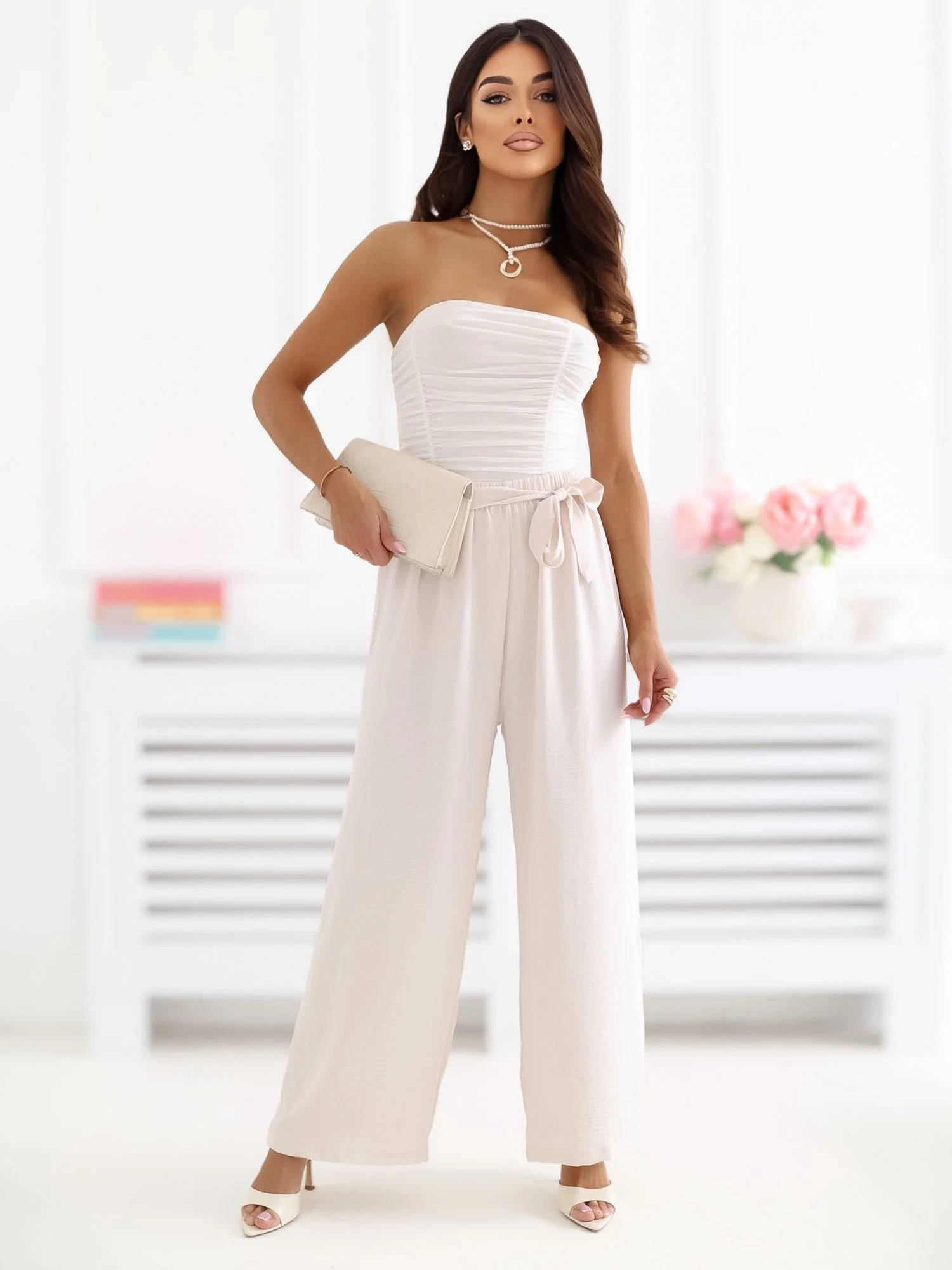 Pantaloni Dama 7/8, Larga, Miss kimery, Bej - imagine 6