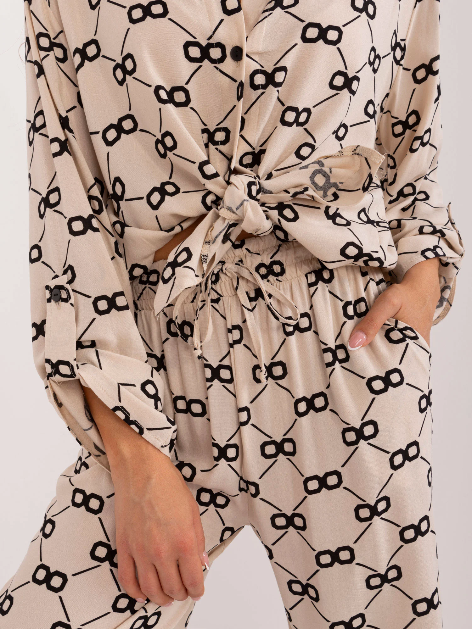 Compleu Dama Maneca lunga, Dreapta, LAKERTA, Bej Casual - imagine 8
