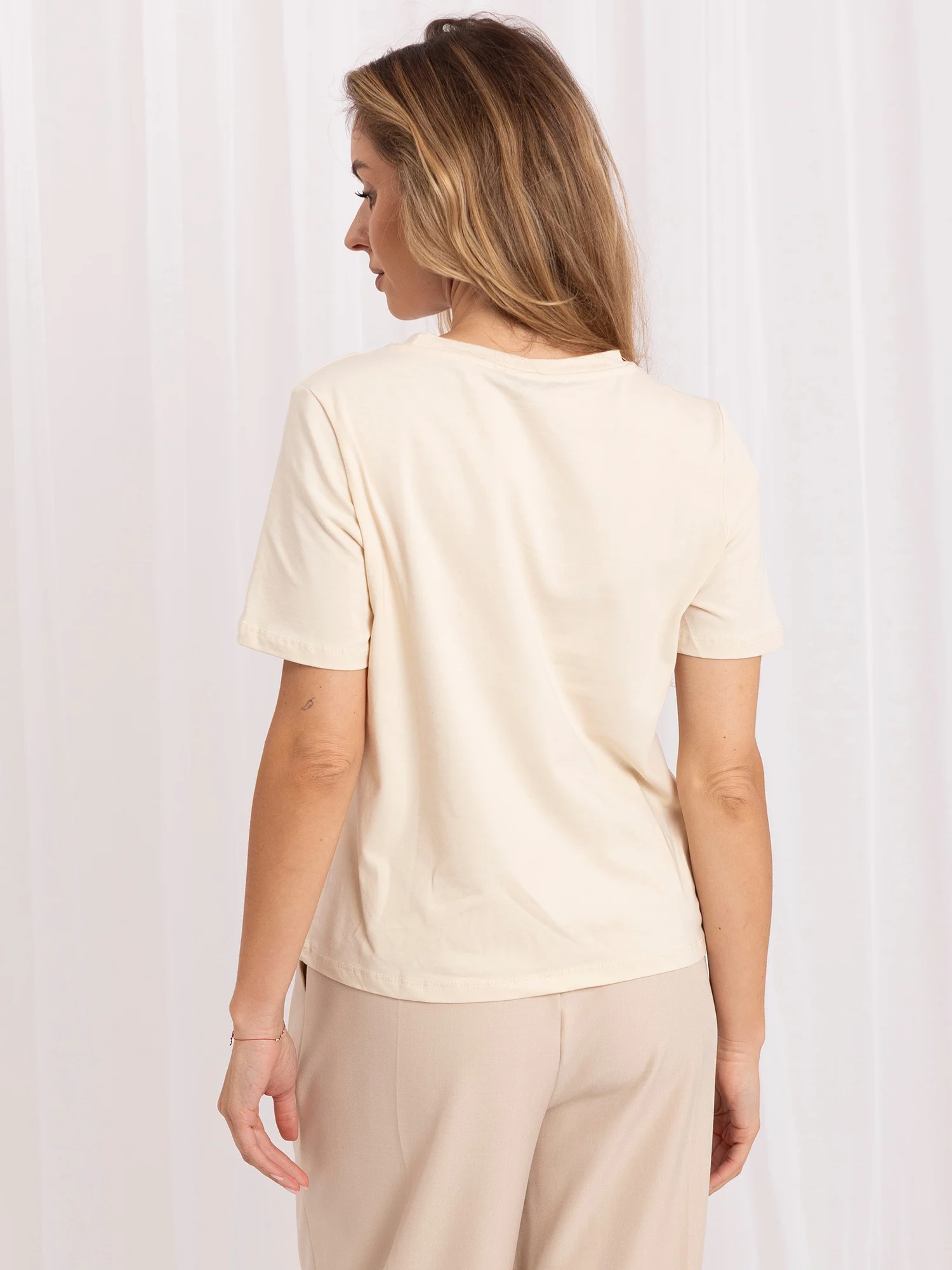 Tricou Dama Mini, Floral, RUE PARIS, Bej Casual - imagine 6