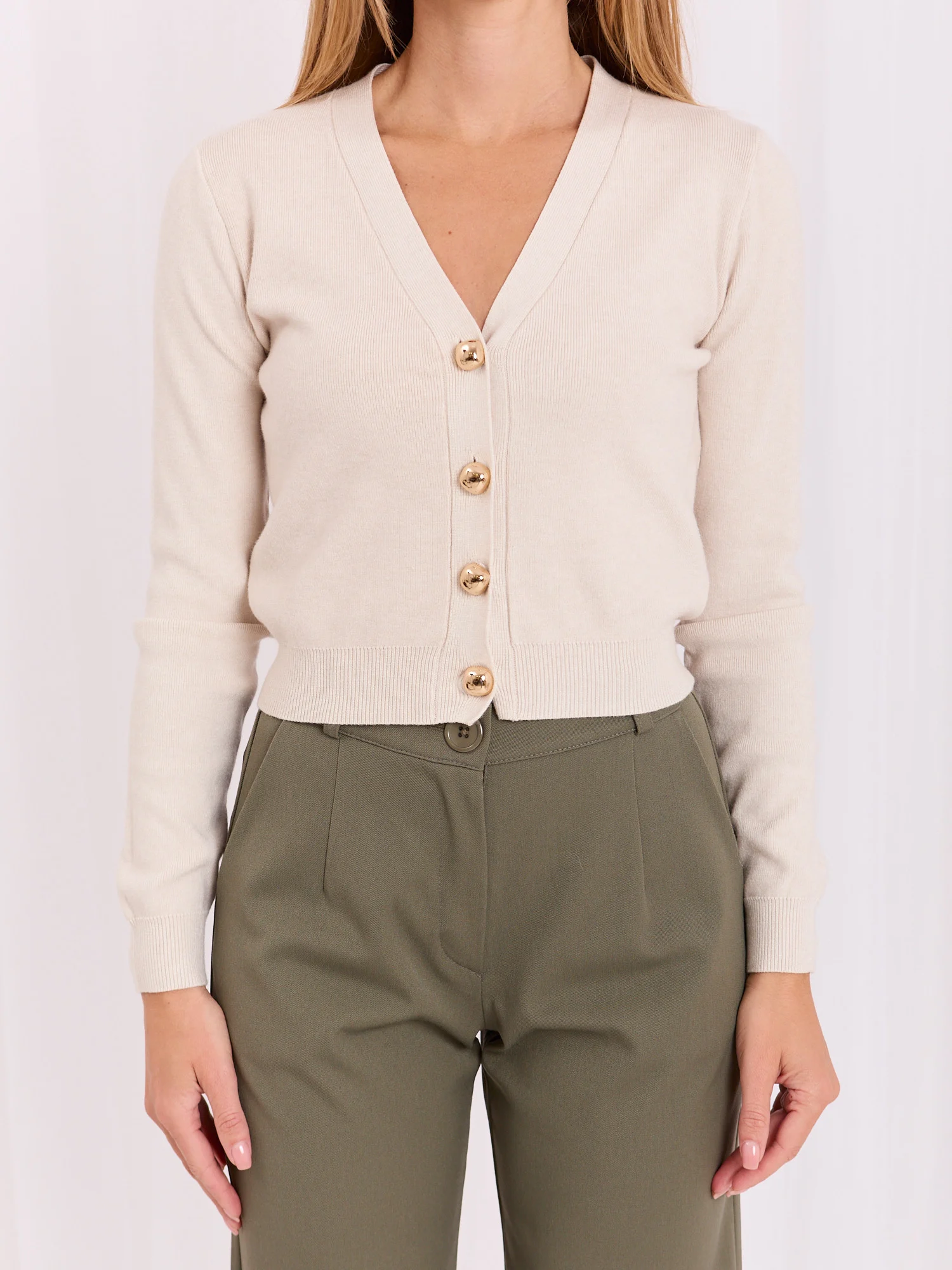 Pulover Dama Mini, Elegant, ITALY MODA, Bej Eleganta Office - imagine 5