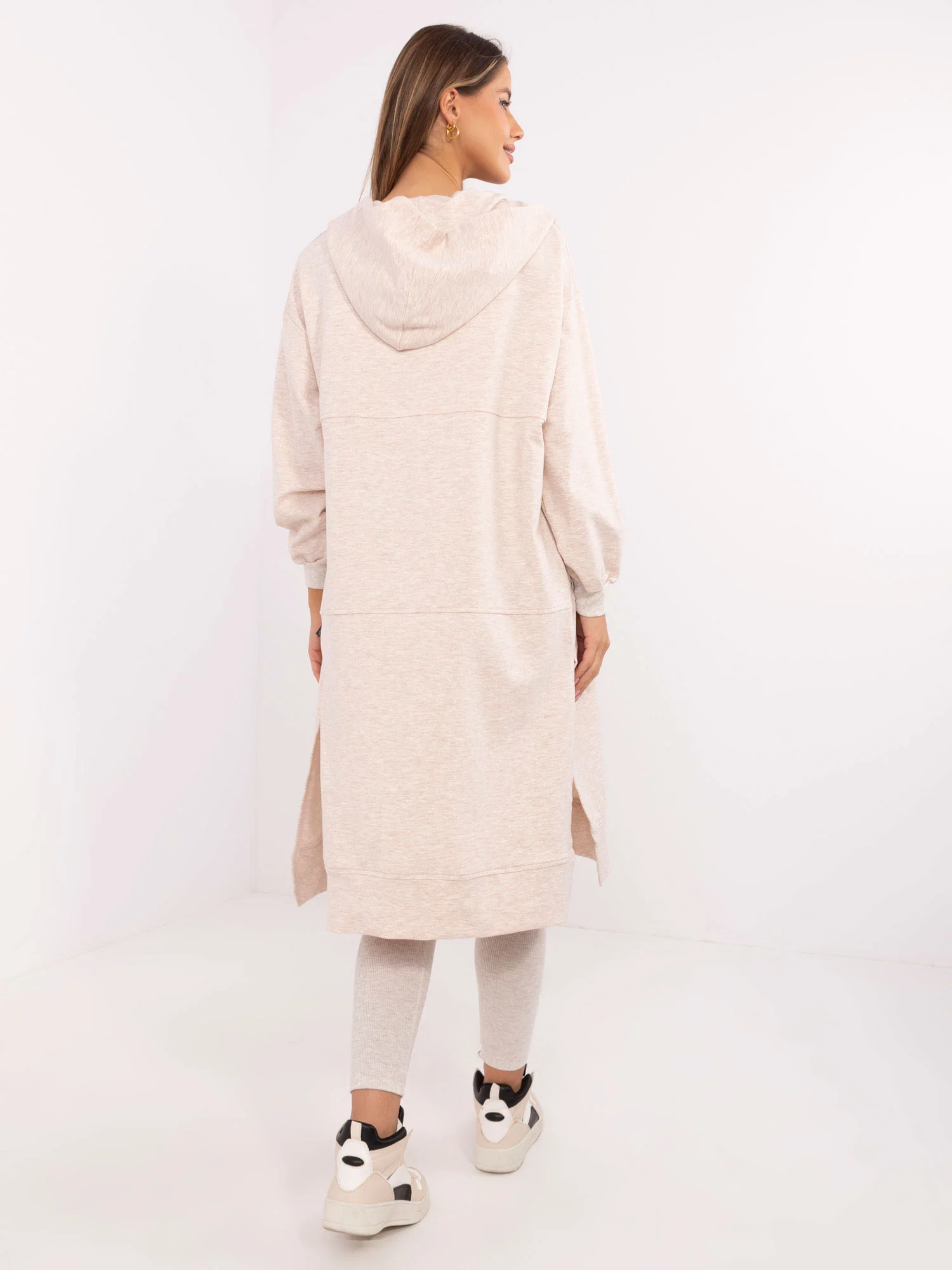 Compleu Dama Maneca lunga, Dungi, My Red Lips, Bej Casual - imagine 6