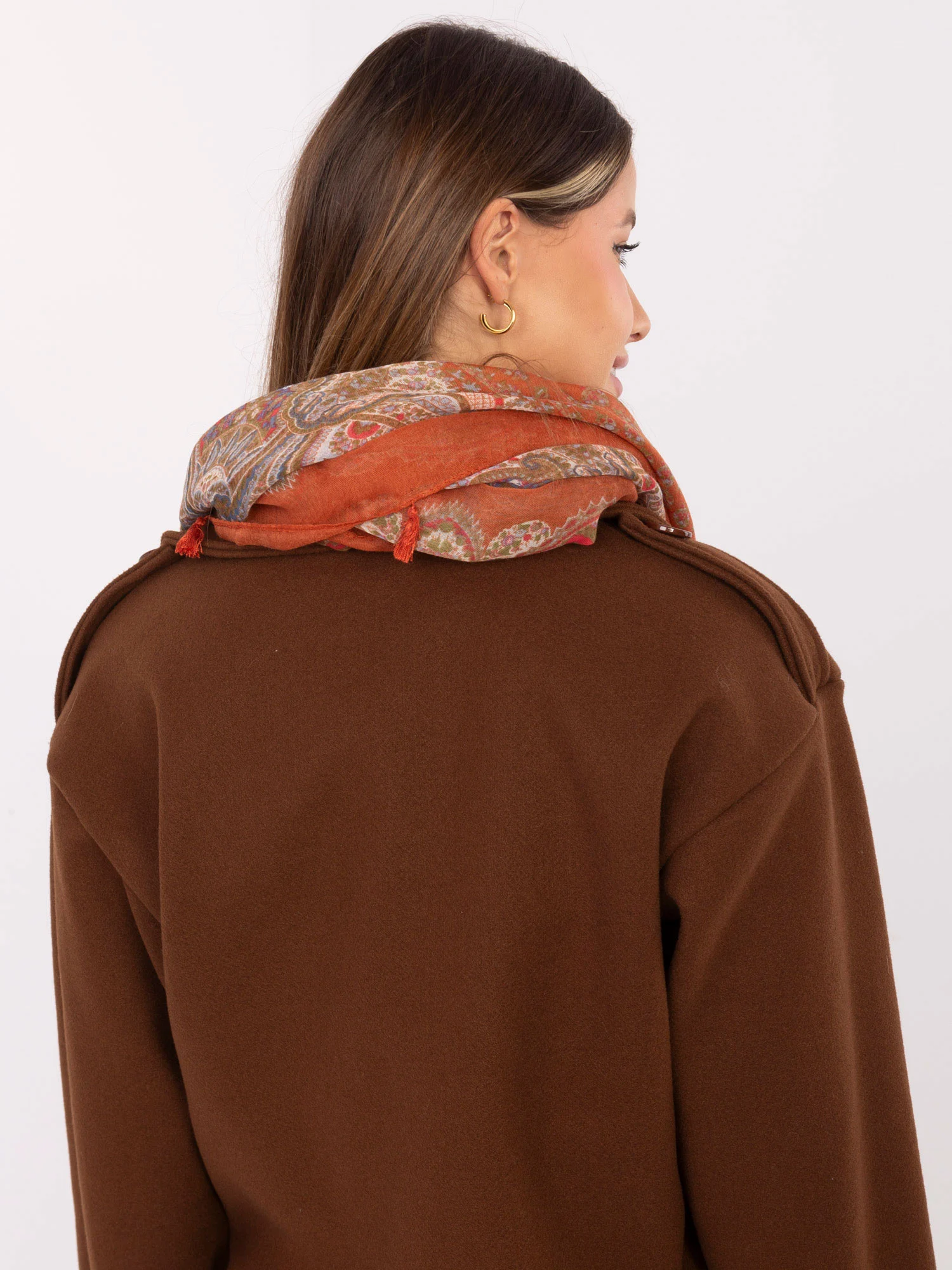 Bandana Dama Imprimat, Viscoza, Fashion Hunters, Maro - imagine 2