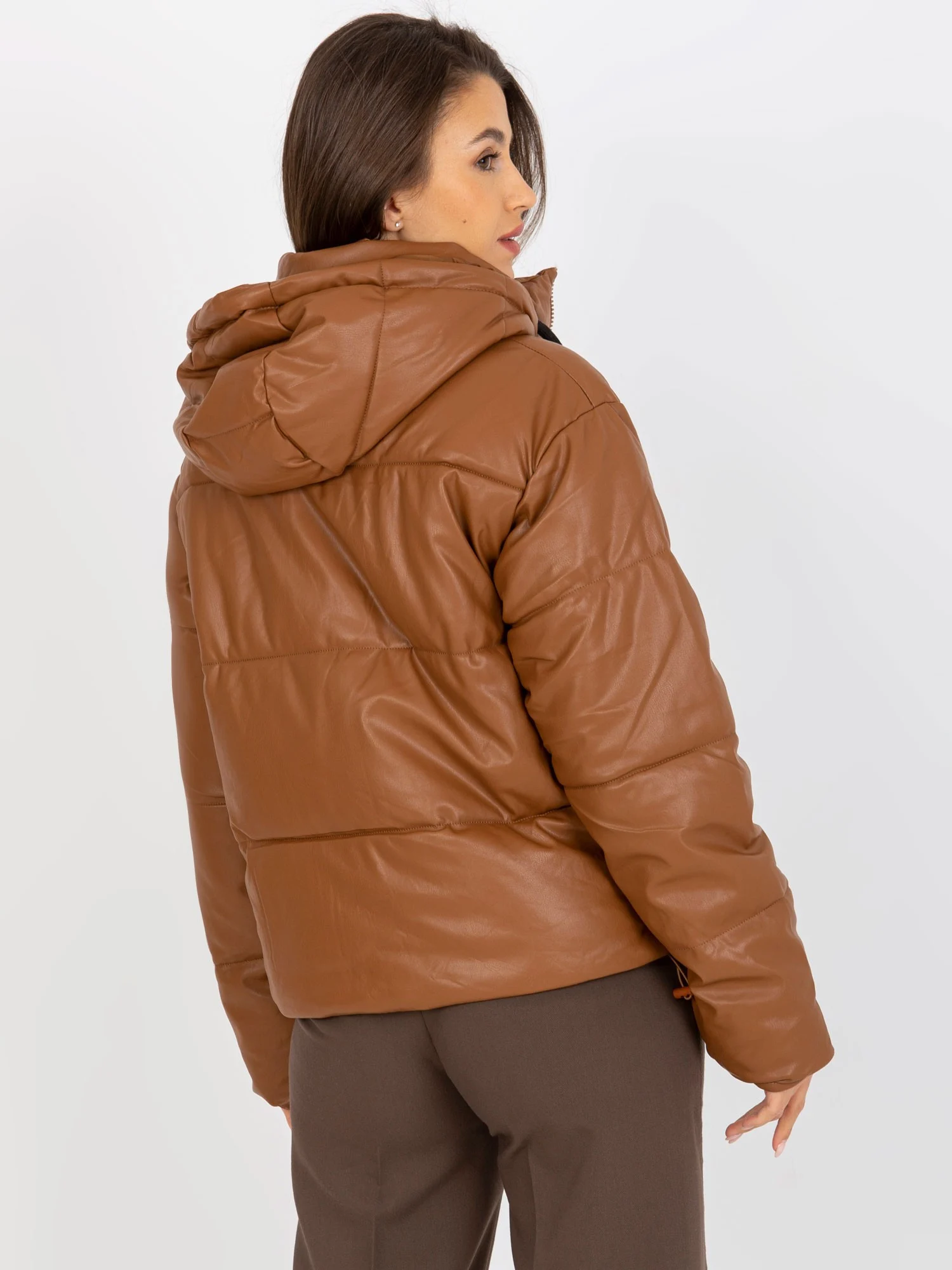 Jacheta Dama Maneca lunga, Guler inalt, Z-Desing Jacket Style, Maro Casual - imagine 5
