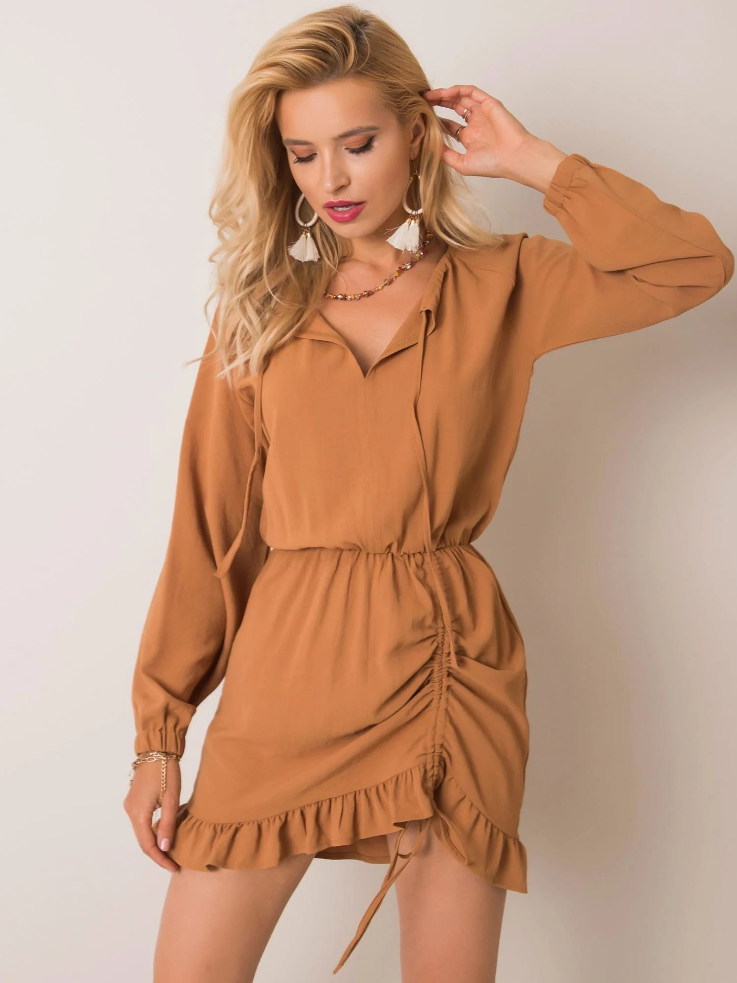 Rochie Dama Mini, Decolteu rotund, RUE PARIS, Maro Eleganta Office - imagine 2