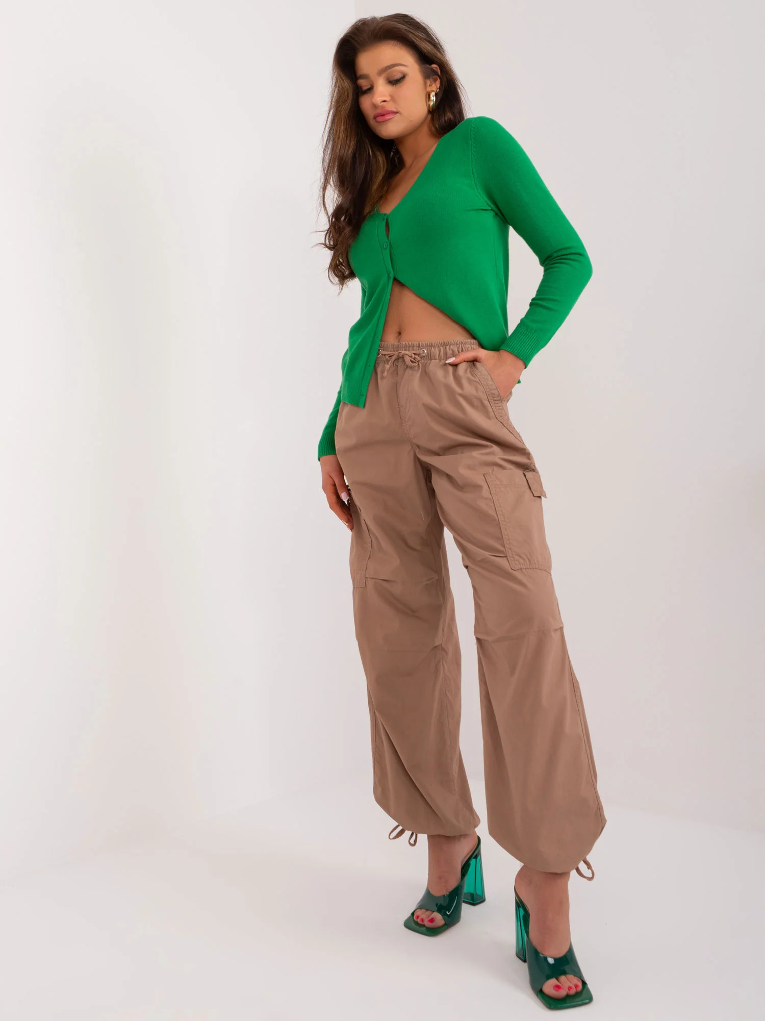 Pantaloni Dama Dreapta, Guler inalt, Sublevel, Maro Casual - Image 3
