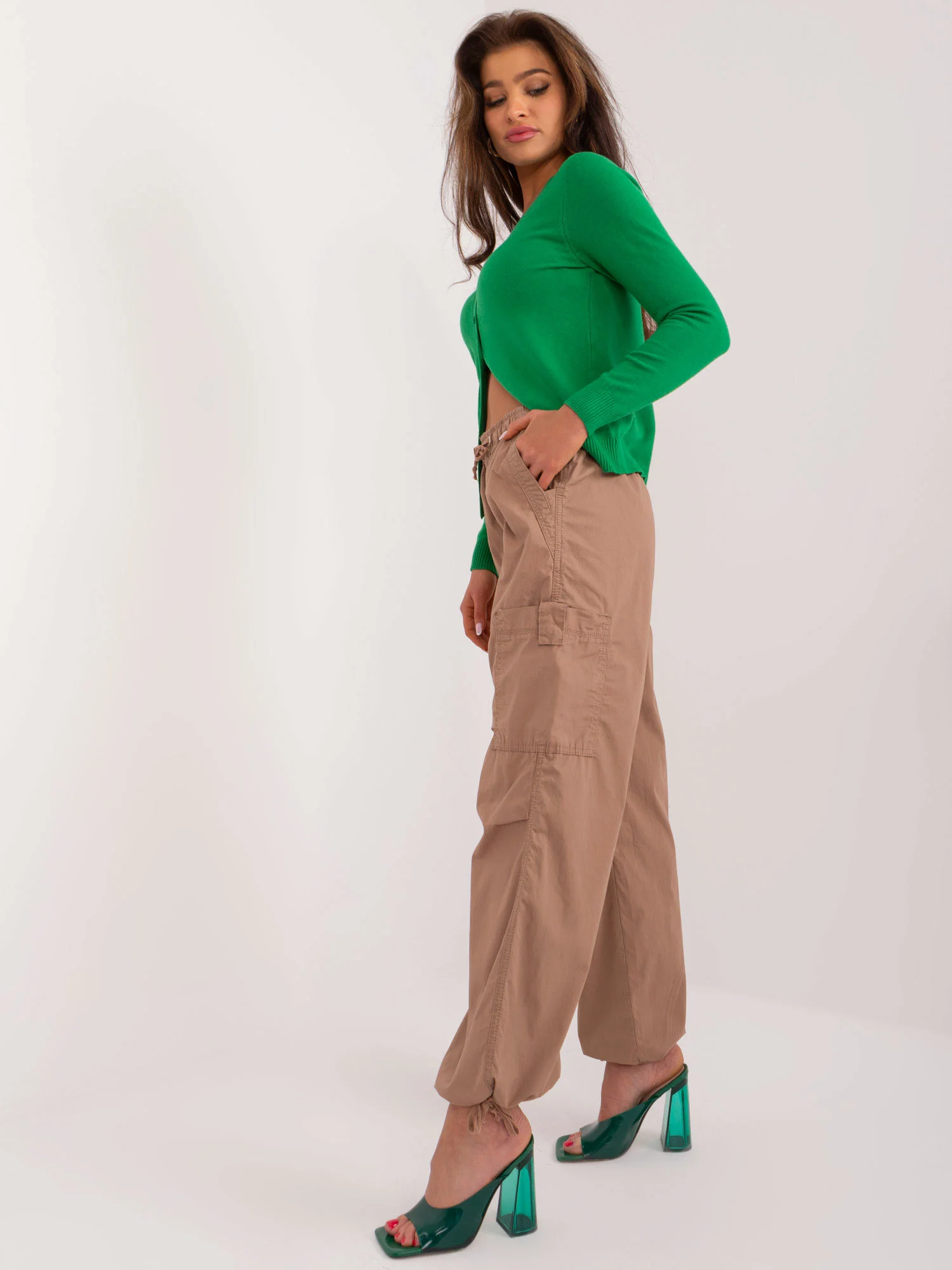 Pantaloni Dama Dreapta, Guler inalt, Sublevel, Maro Casual - Image 2