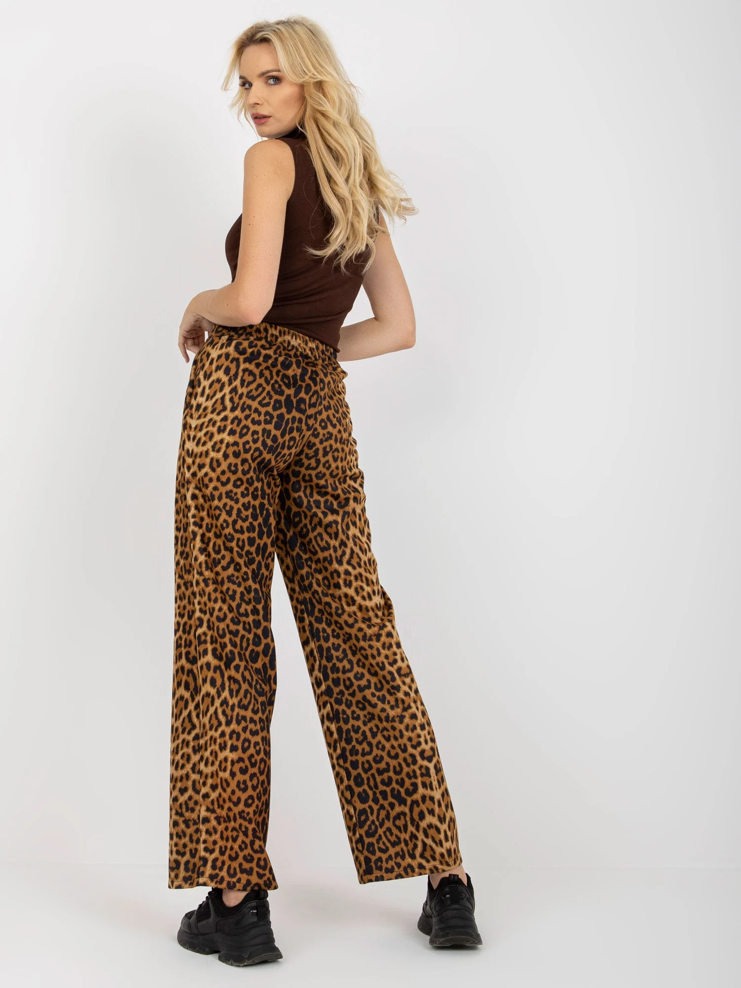 Pantaloni Dama Animal print, Larga, LAKERTA, Maro de Petrecere - imagine 4