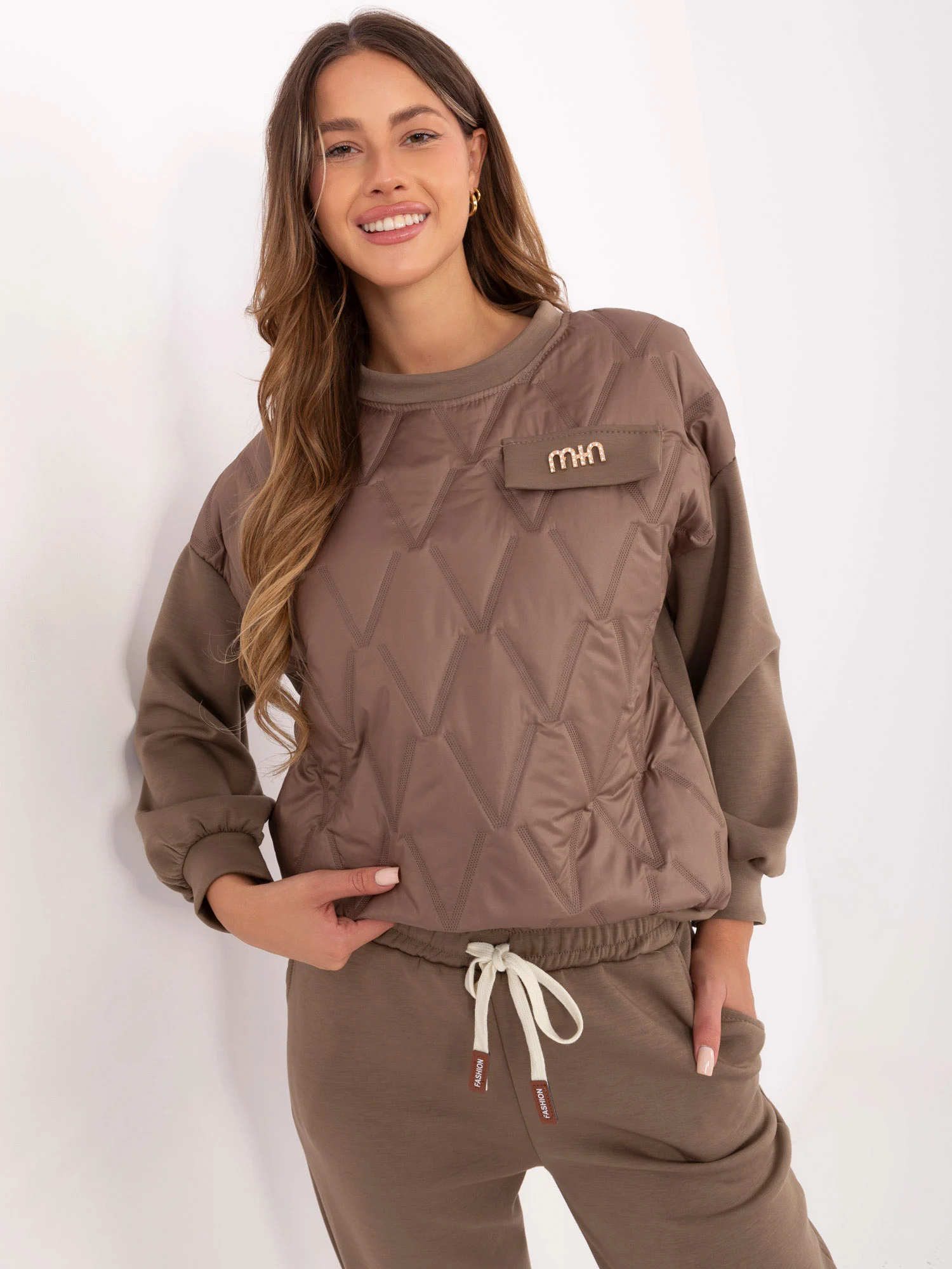 Compleu Dama Maneca lunga, Conica, ITALY MODA, Maro Casual - imagine 6