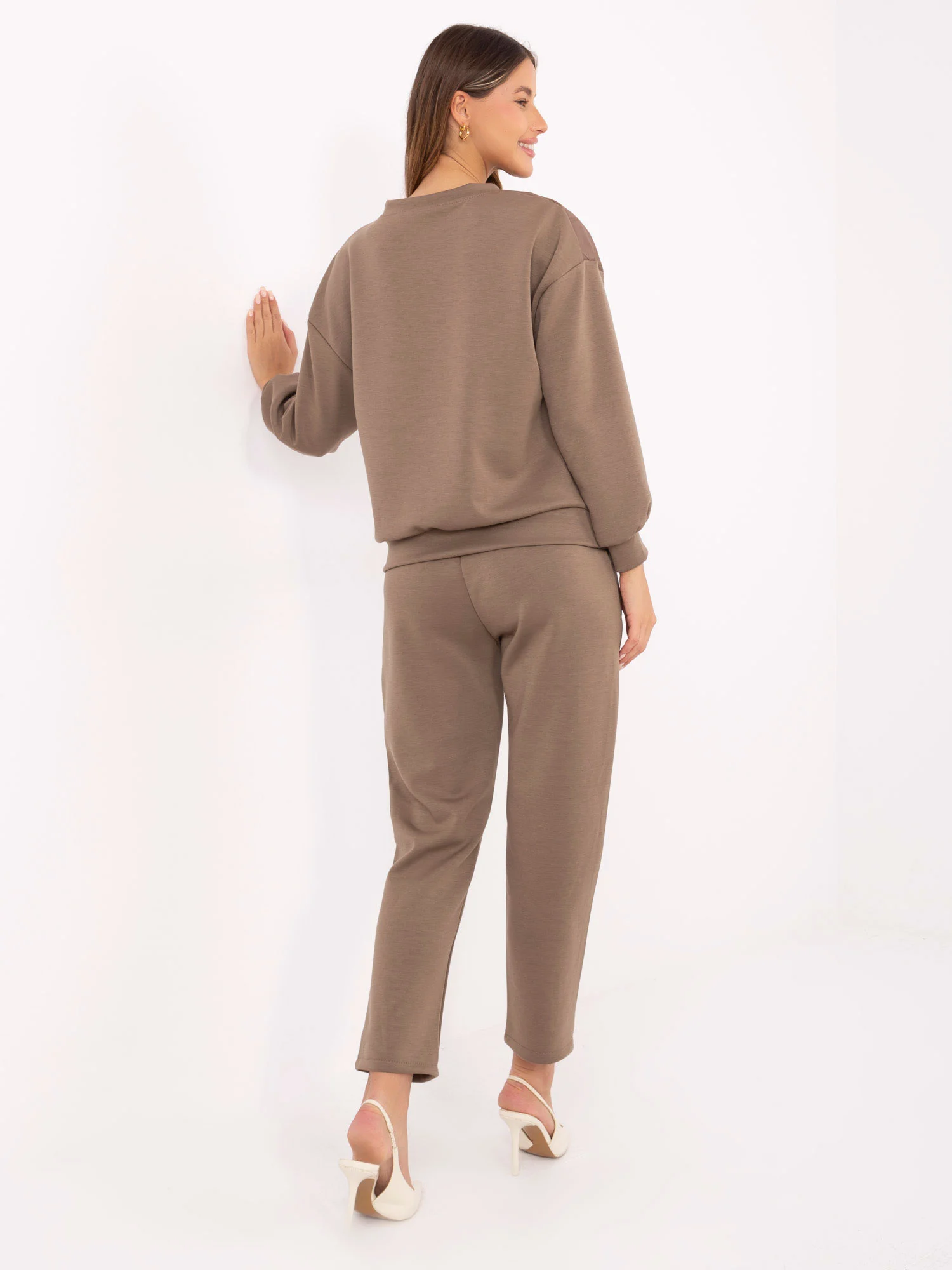 Compleu Dama Maneca lunga, Conica, ITALY MODA, Maro Casual - imagine 4