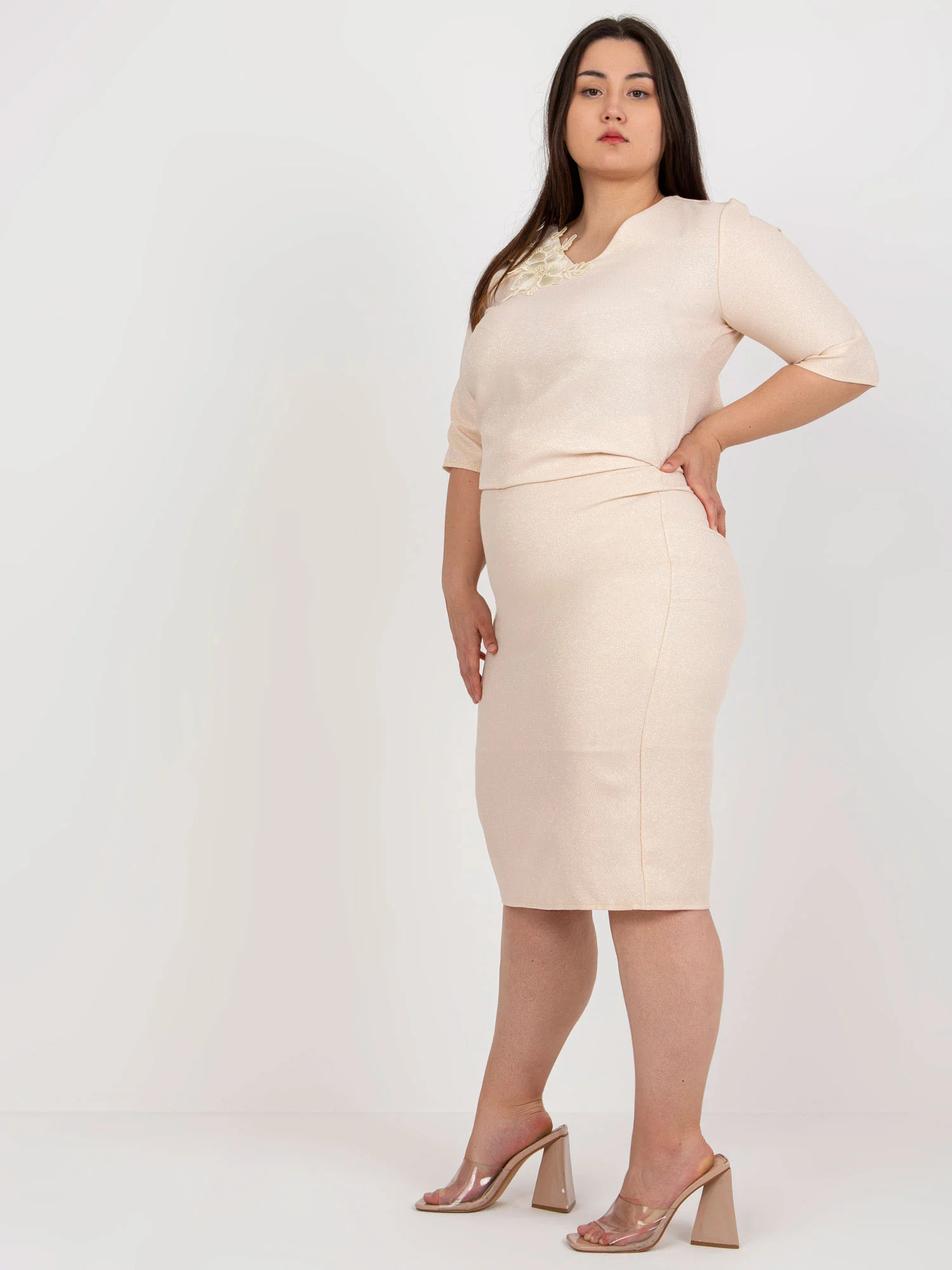 Fusta Dama Midi, Elegant, LAKERTA, Piersica de Petrecere - imagine 2