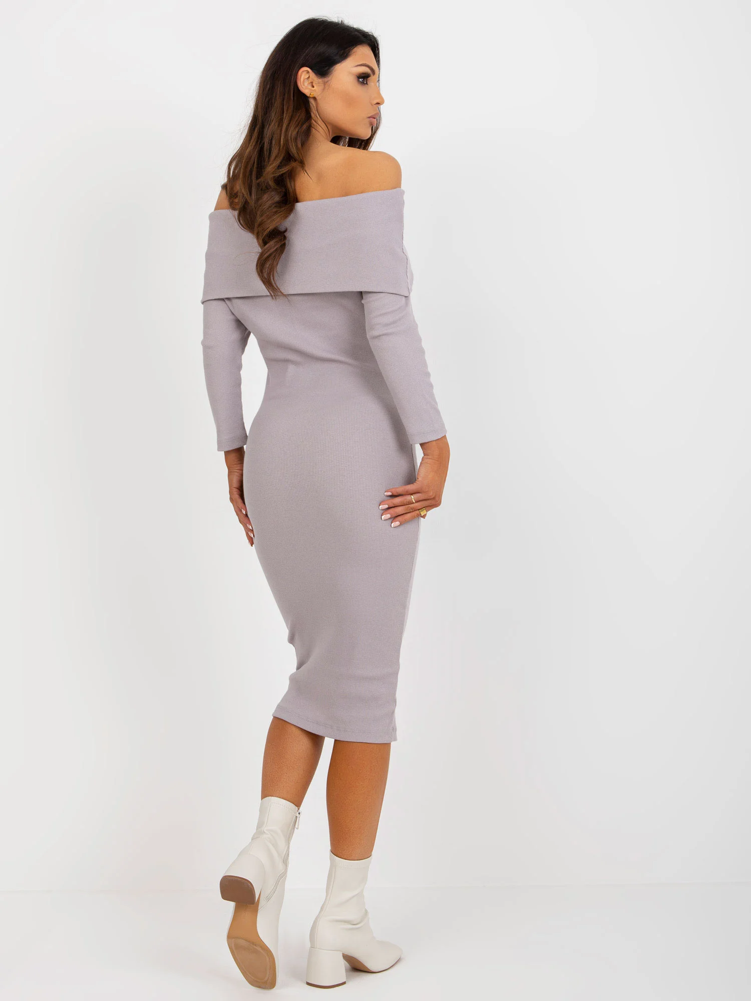 Rochie Dama Midi, Dungi, Lily Rose, Mov - Image 3