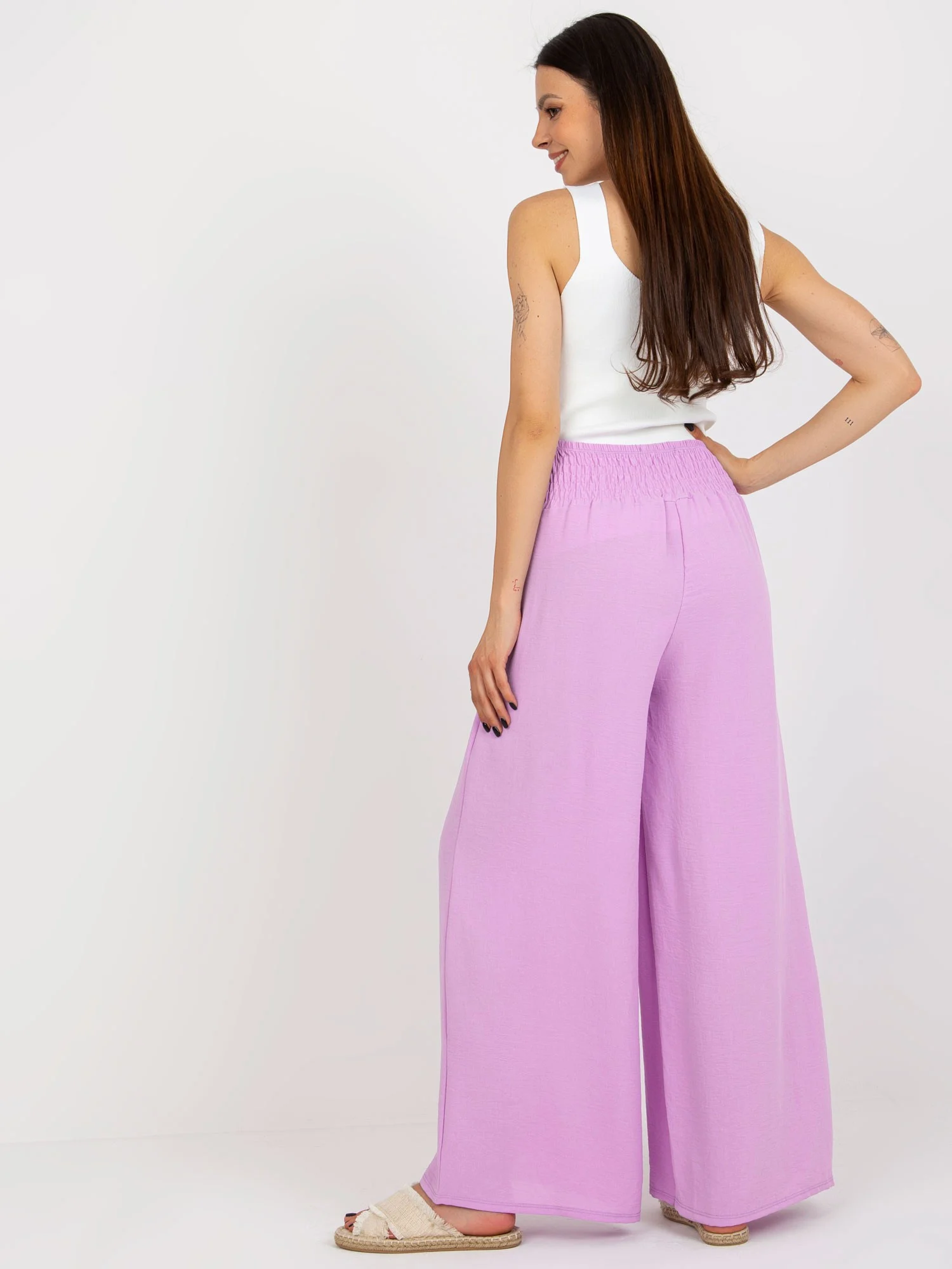 Pantaloni Dama Lejera, Guler inalt, ITALY MODA, Mov Casual - imagine 5