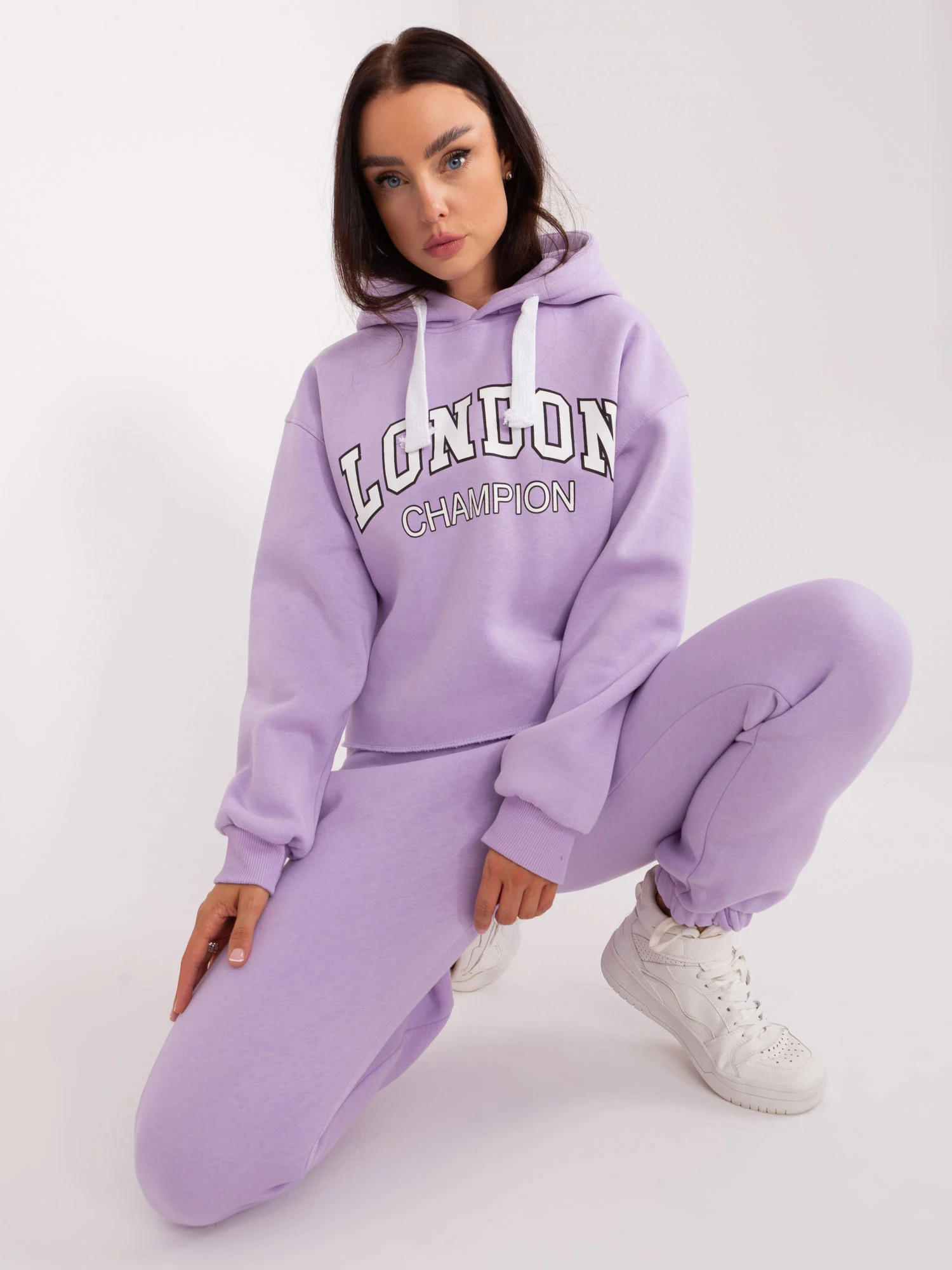 Compleu Dama Maneca lunga, Mansete elastice, ex moda, Mov Casual - imagine 2