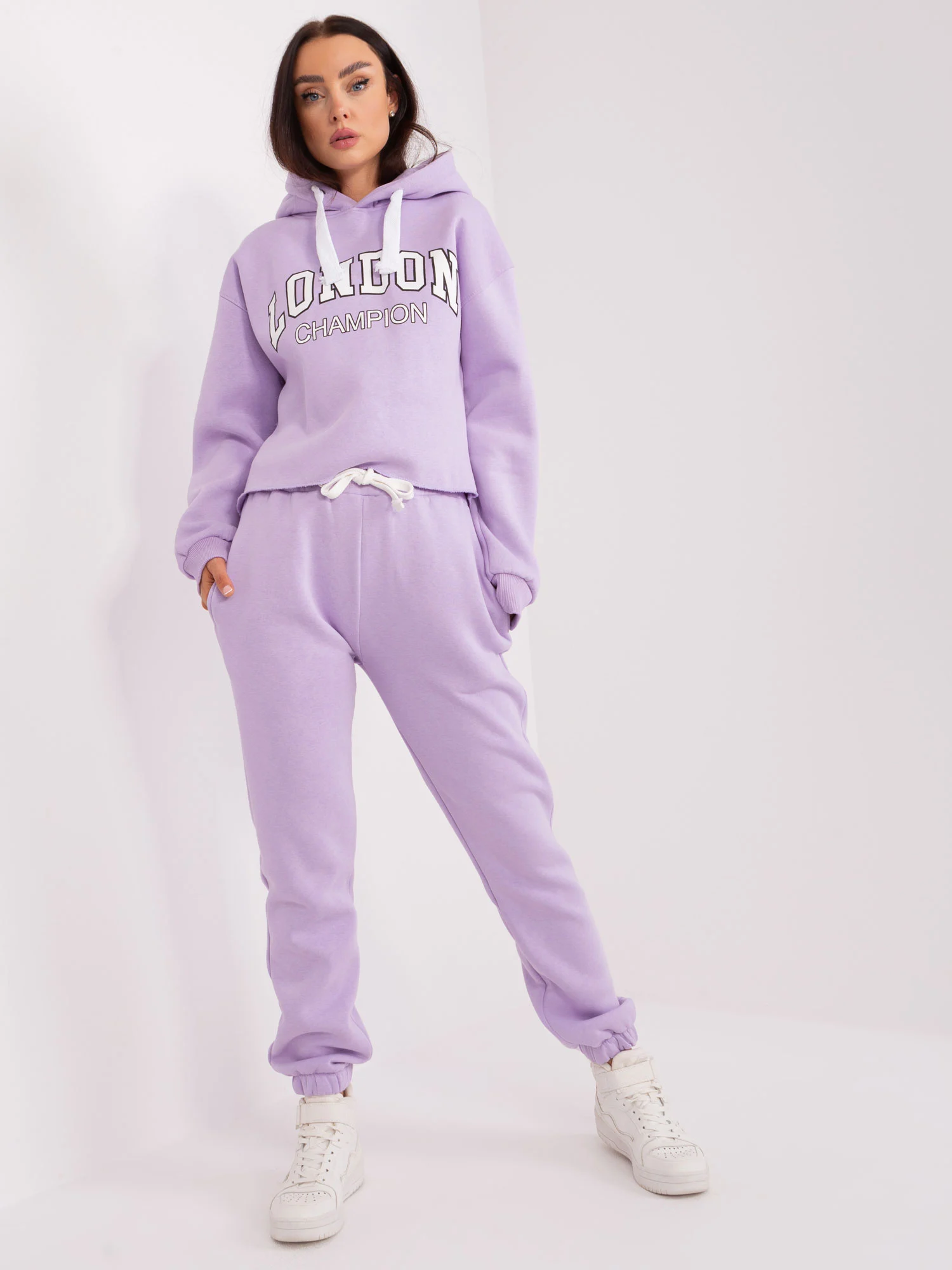 Compleu Dama Maneca lunga, Mansete elastice, ex moda, Mov Casual - imagine 3