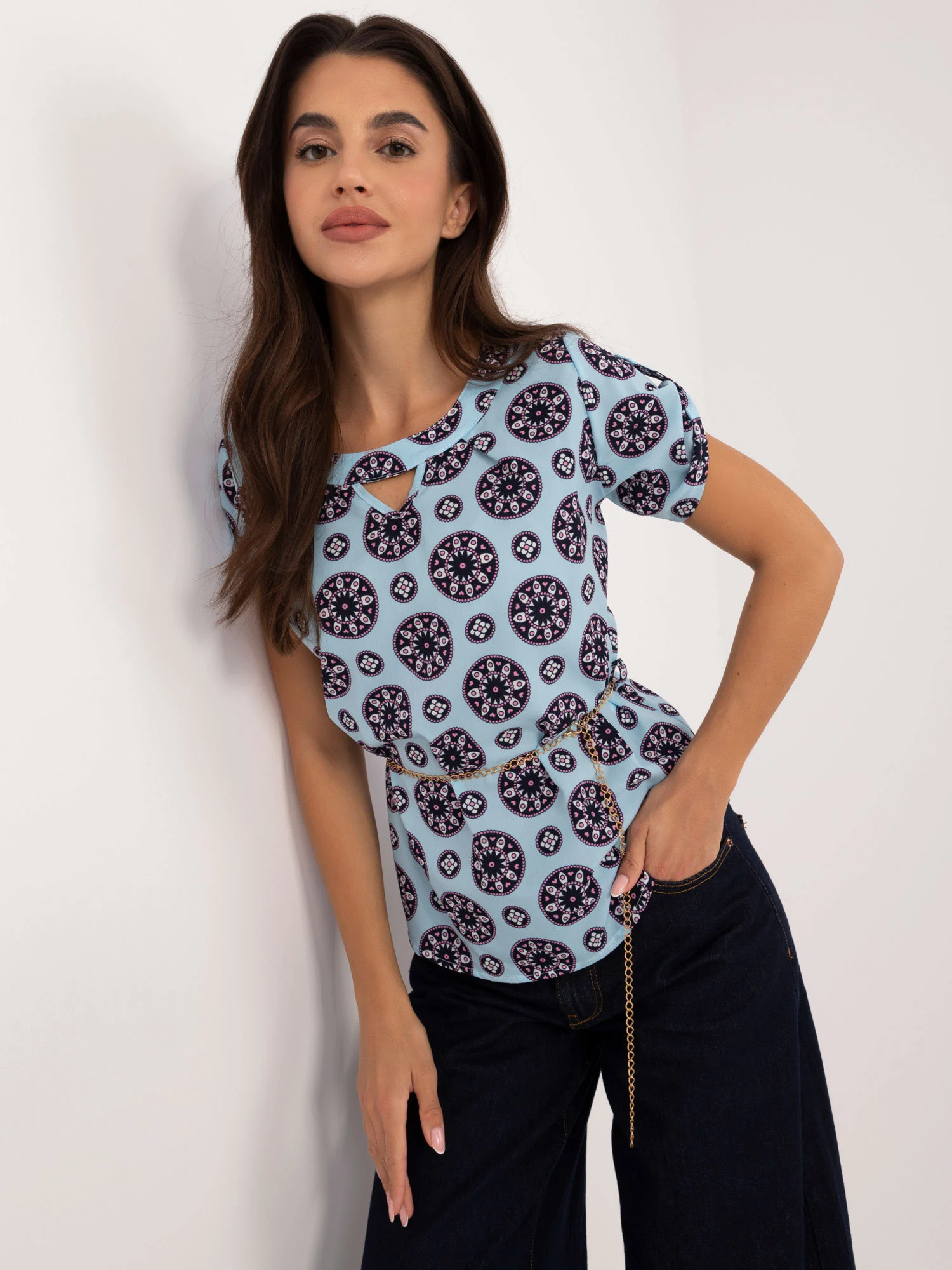 Bluza Dama Mini, Elegant, LAKERTA, Albastru Eleganta Office - imagine 7