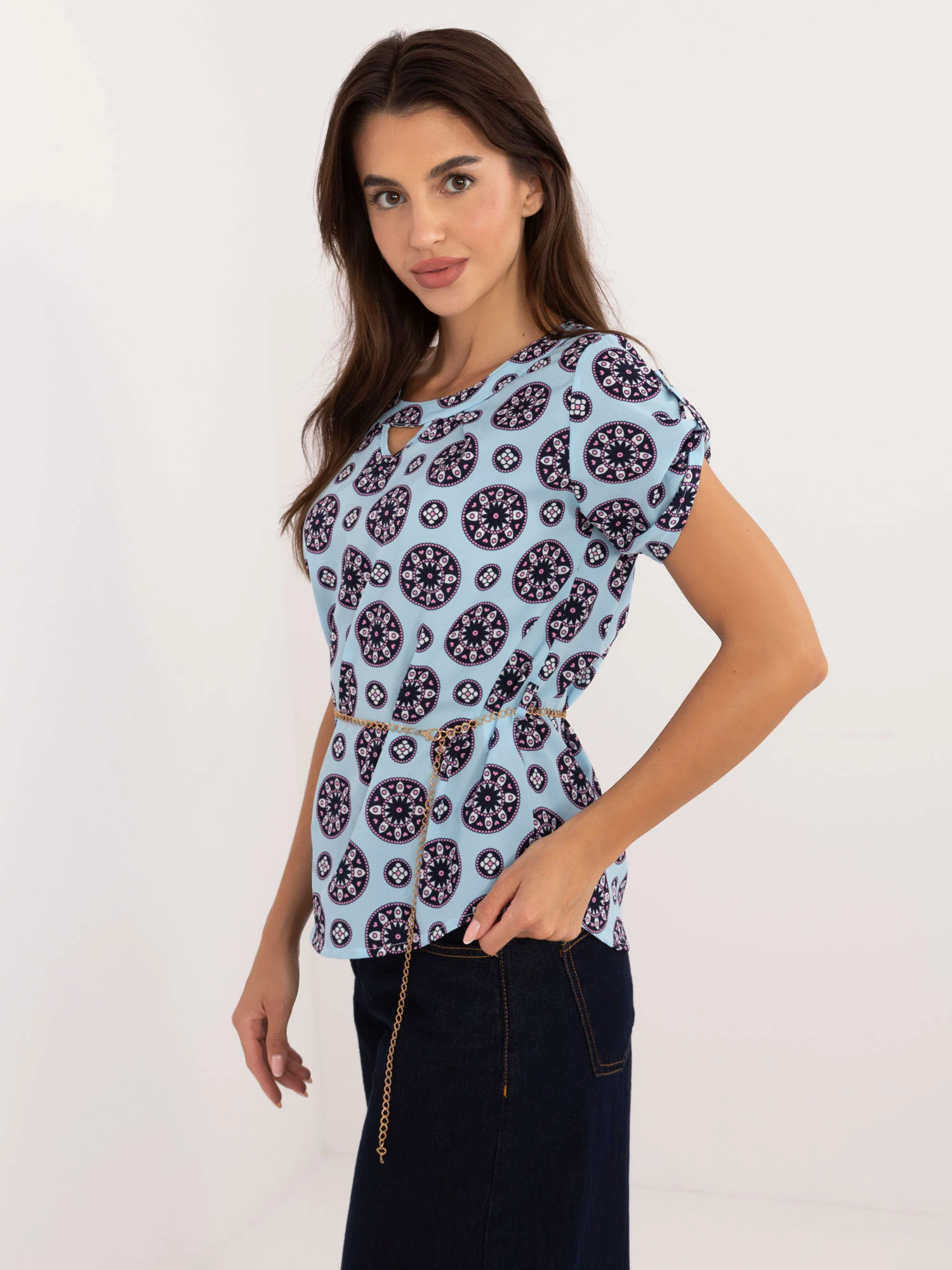 Bluza Dama Mini, Elegant, LAKERTA, Albastru Eleganta Office - imagine 5