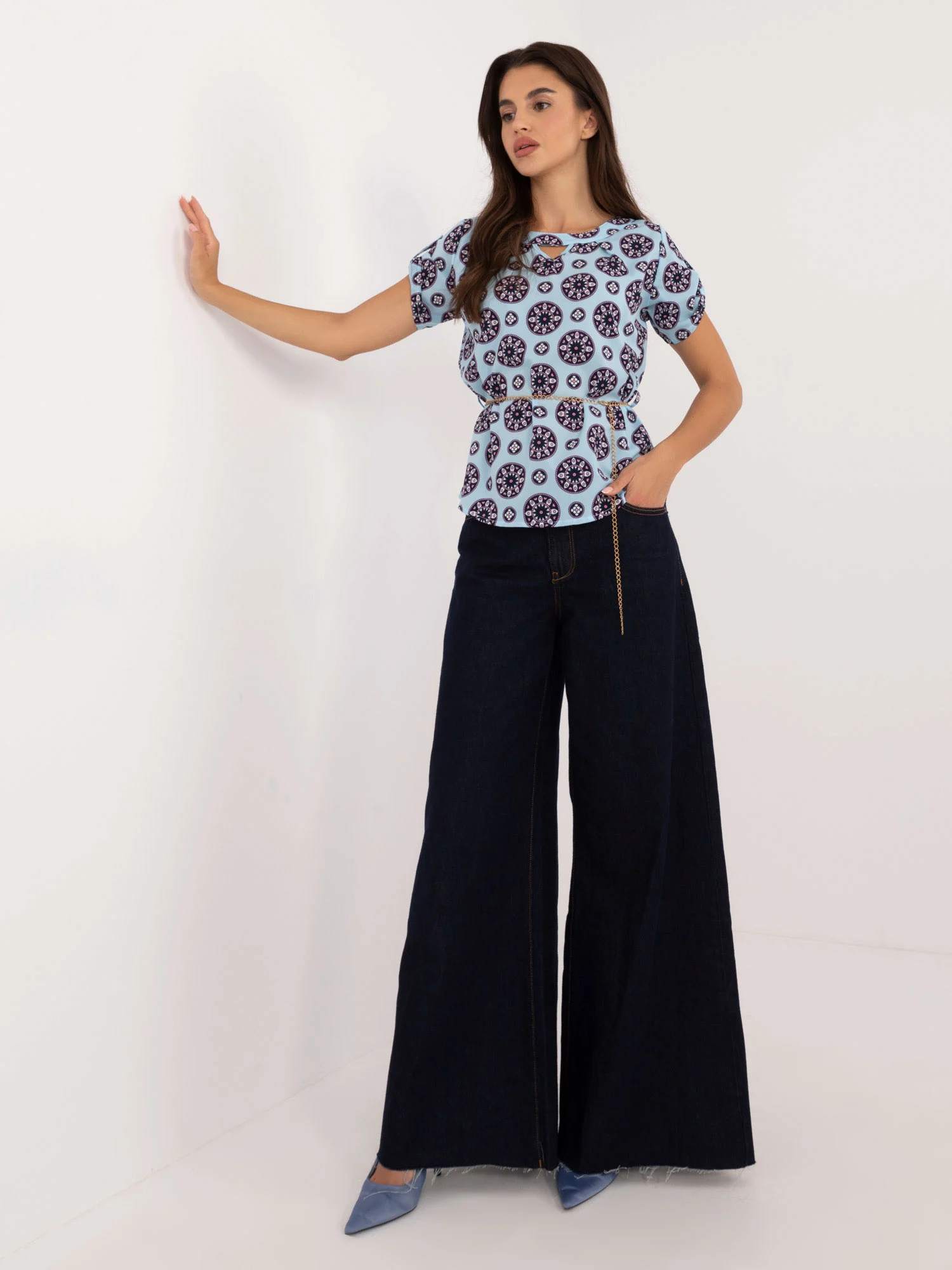 Bluza Dama Mini, Elegant, LAKERTA, Albastru Eleganta Office - imagine 2