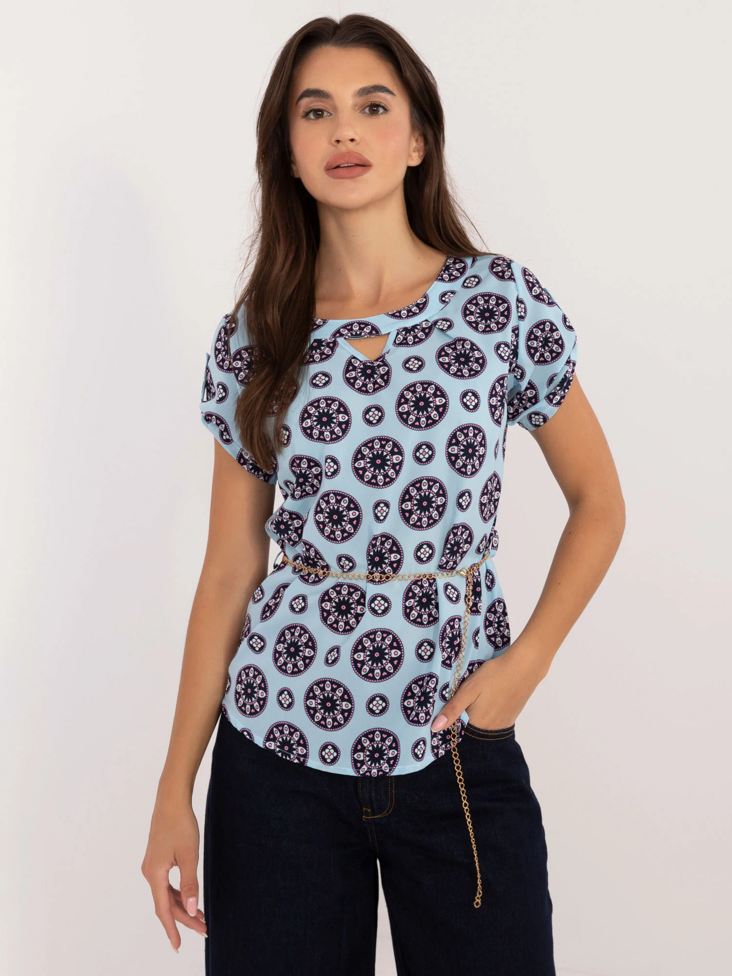 Bluza Dama Mini, Elegant, LAKERTA, Albastru Eleganta Office - imagine 6