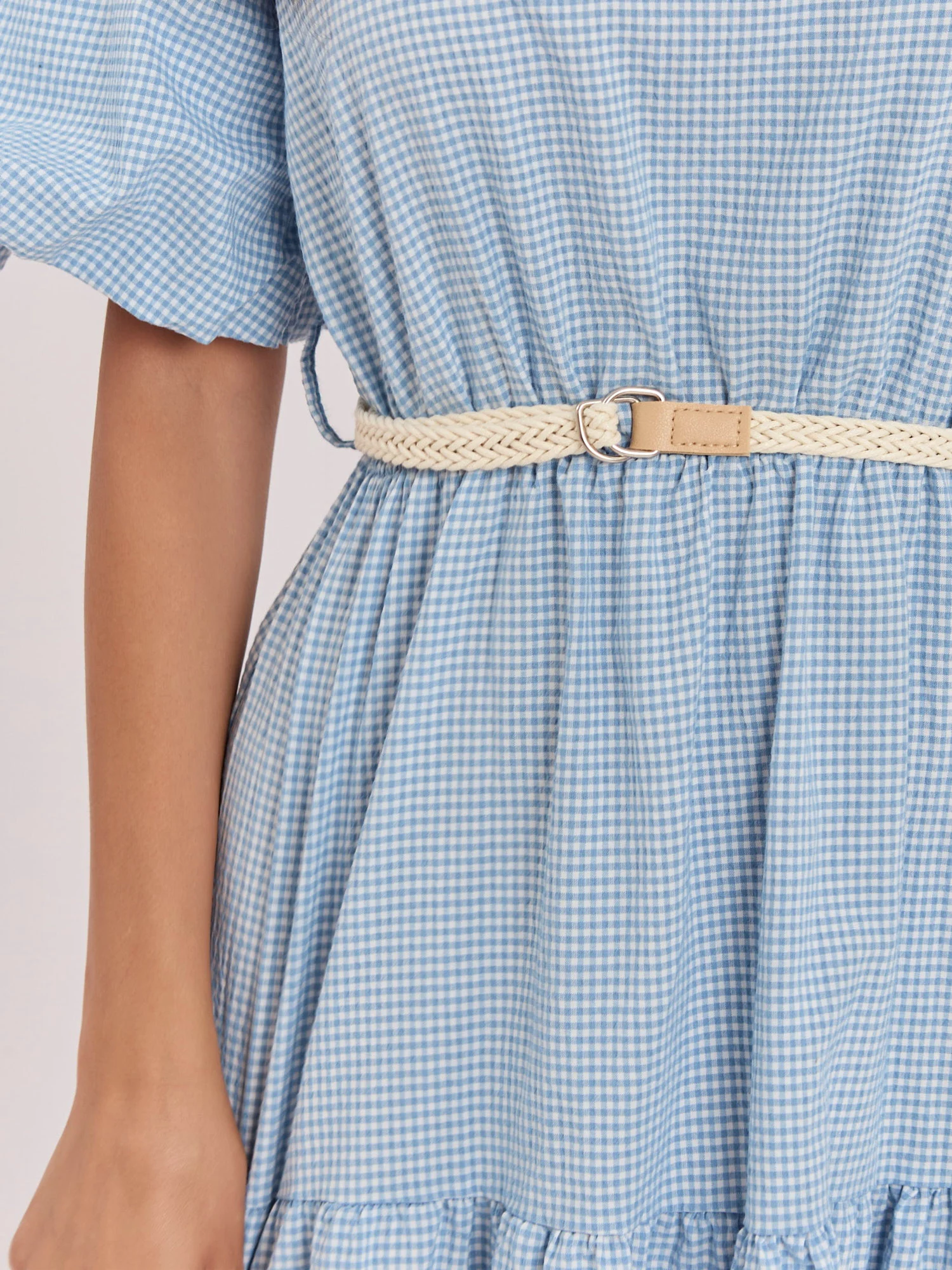 Rochie Dama Midi, Carouri, ITALY MODA, Albastru de Vara - imagine 3